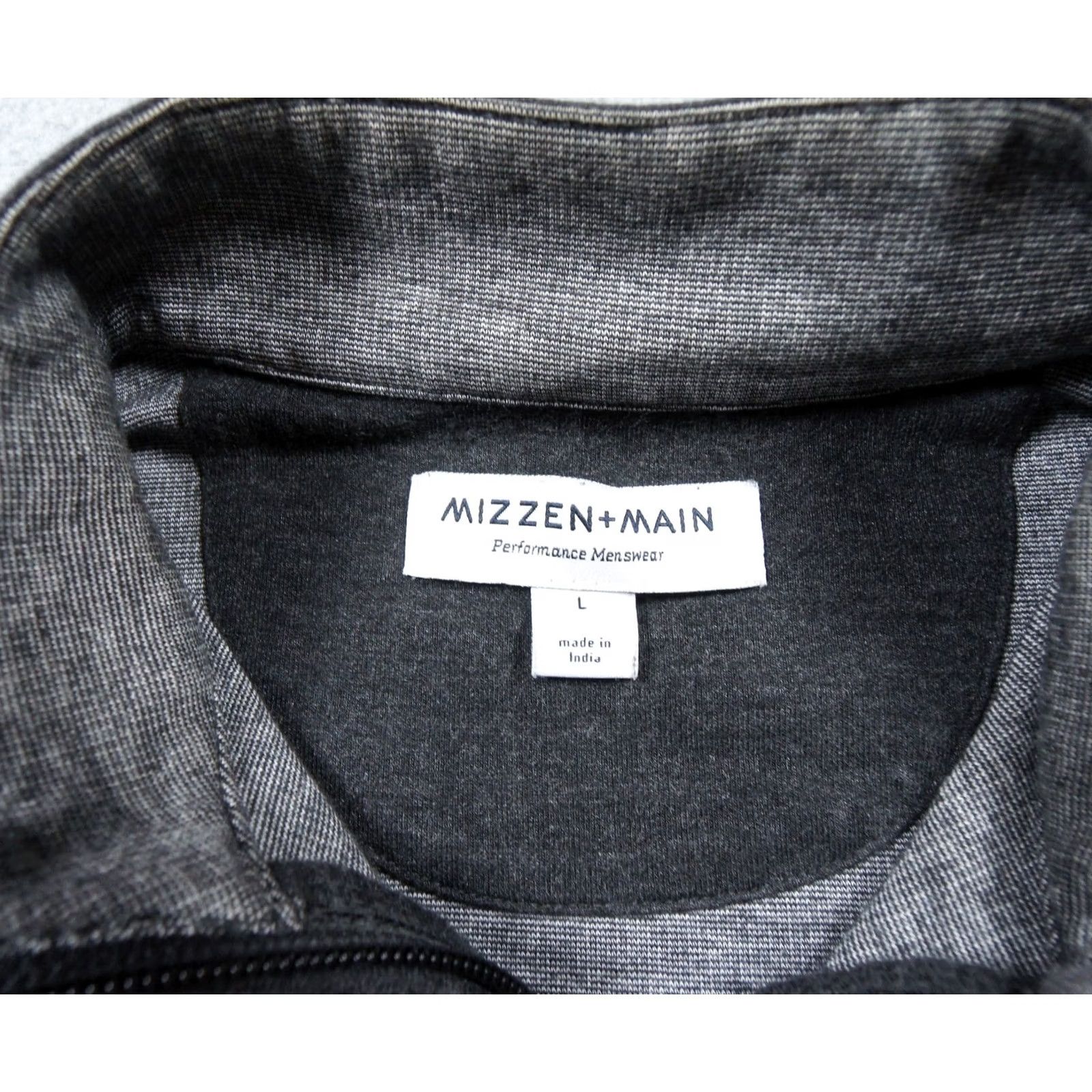 Mizzen+Main Mizzen + Main Sweater Mens Large Gray Quarter Zip Pullover Lightweight Performance Knit Zipper Size US L / EU 52-54 / 3 - 5 Thumbnail