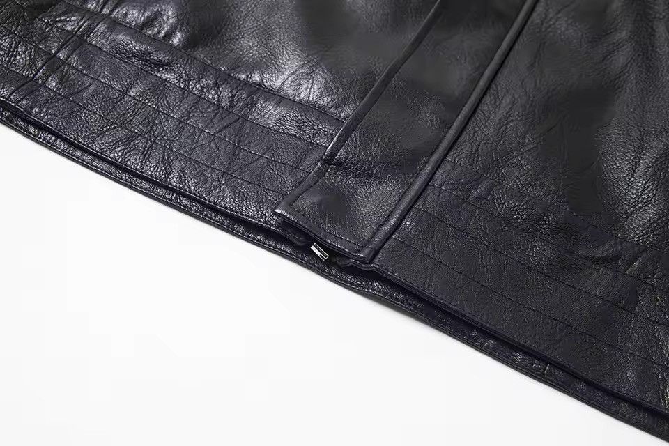 Leather Punk Streetwear Leather Casual Solid Motorcycle Jacket Size US L / EU 52-54 / 3 - 8 Thumbnail