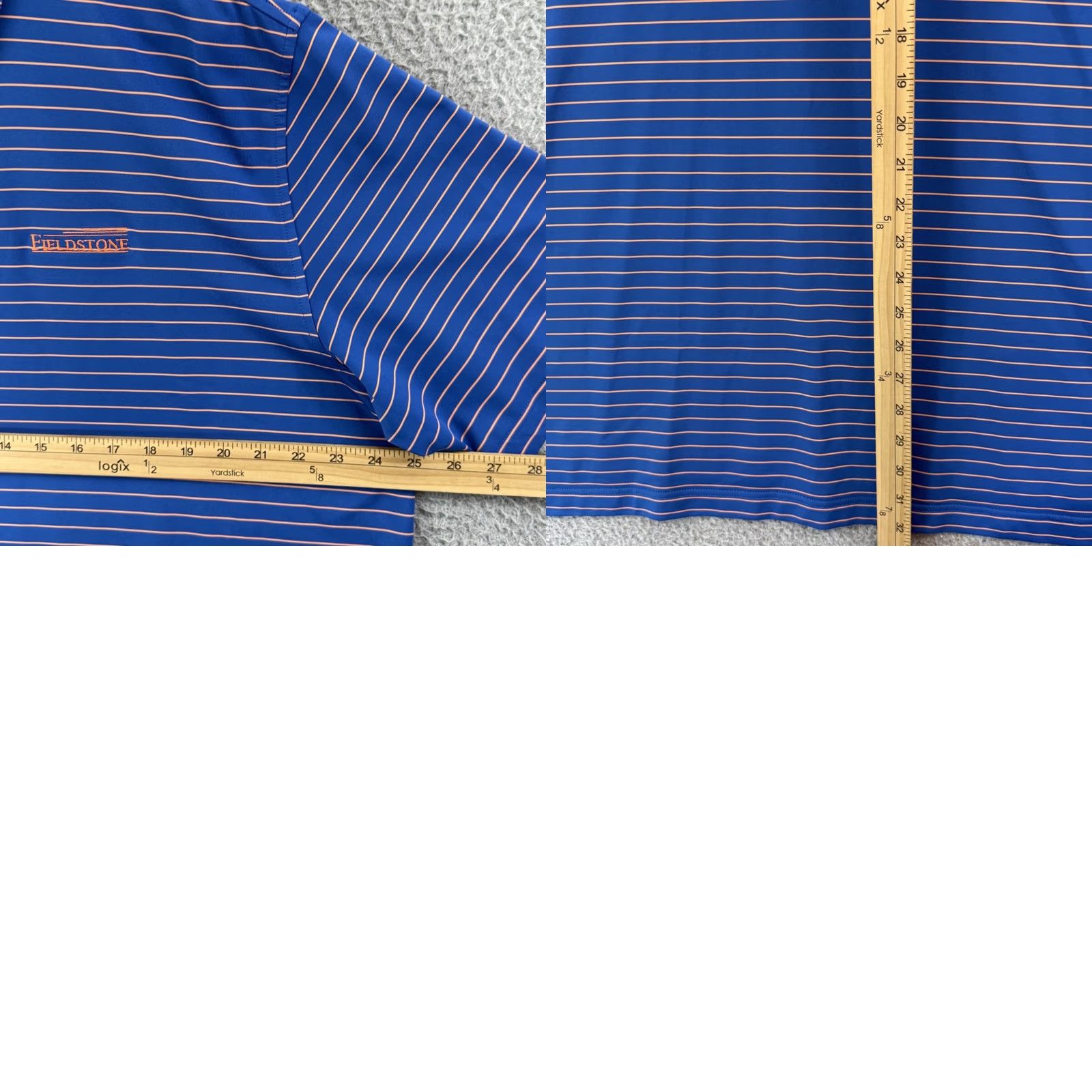 Peter Millar Peter Millar Polo Shirt XL Blue Striped Short Sleeve Golf Preppy Mens Shirt Size US XL / EU 56 / 4 - 8 Thumbnail
