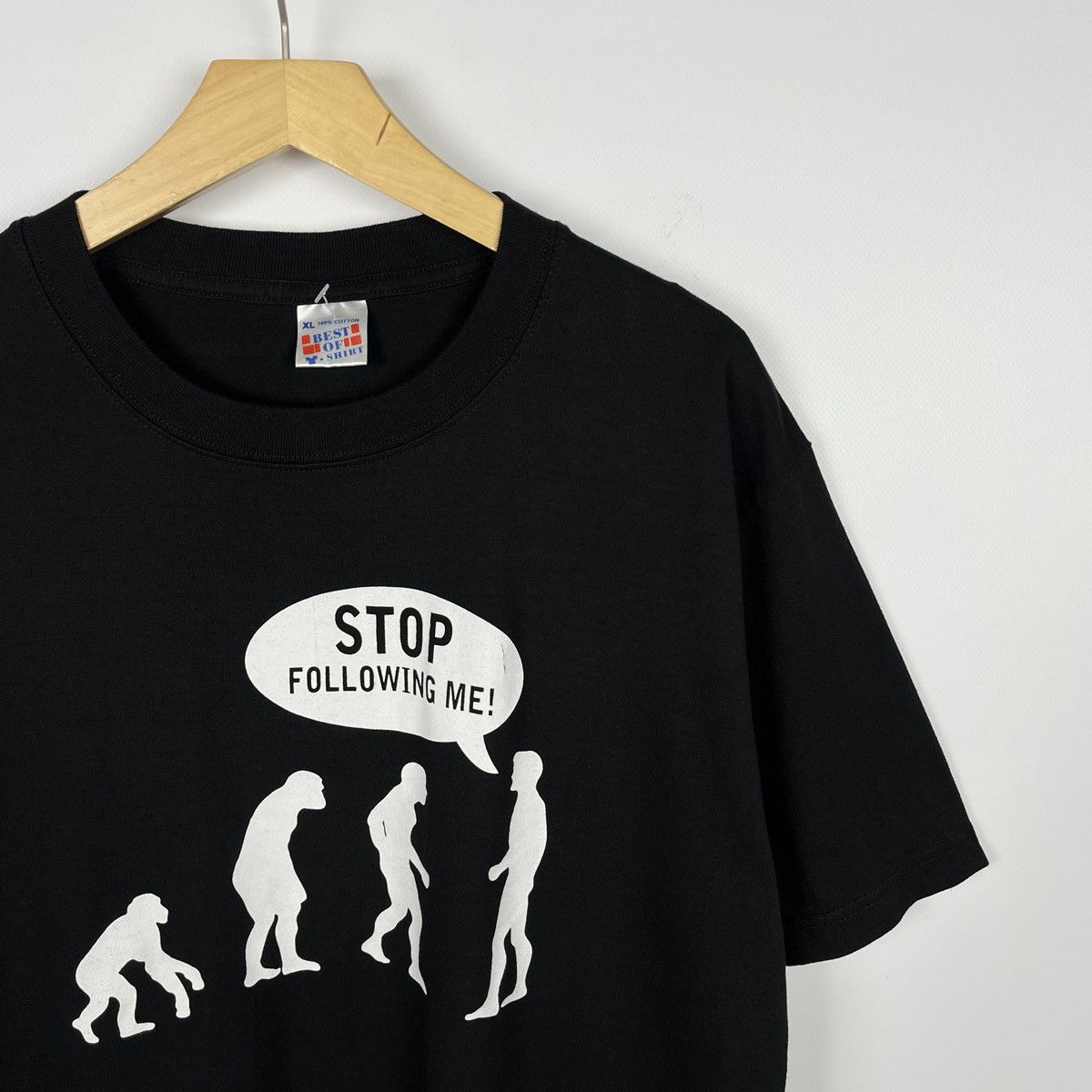 Vintage Vintage Human evolution y2k “stop following me” tee 90’s Size US XL / EU 56 / 4 - 2 Thumbnail
