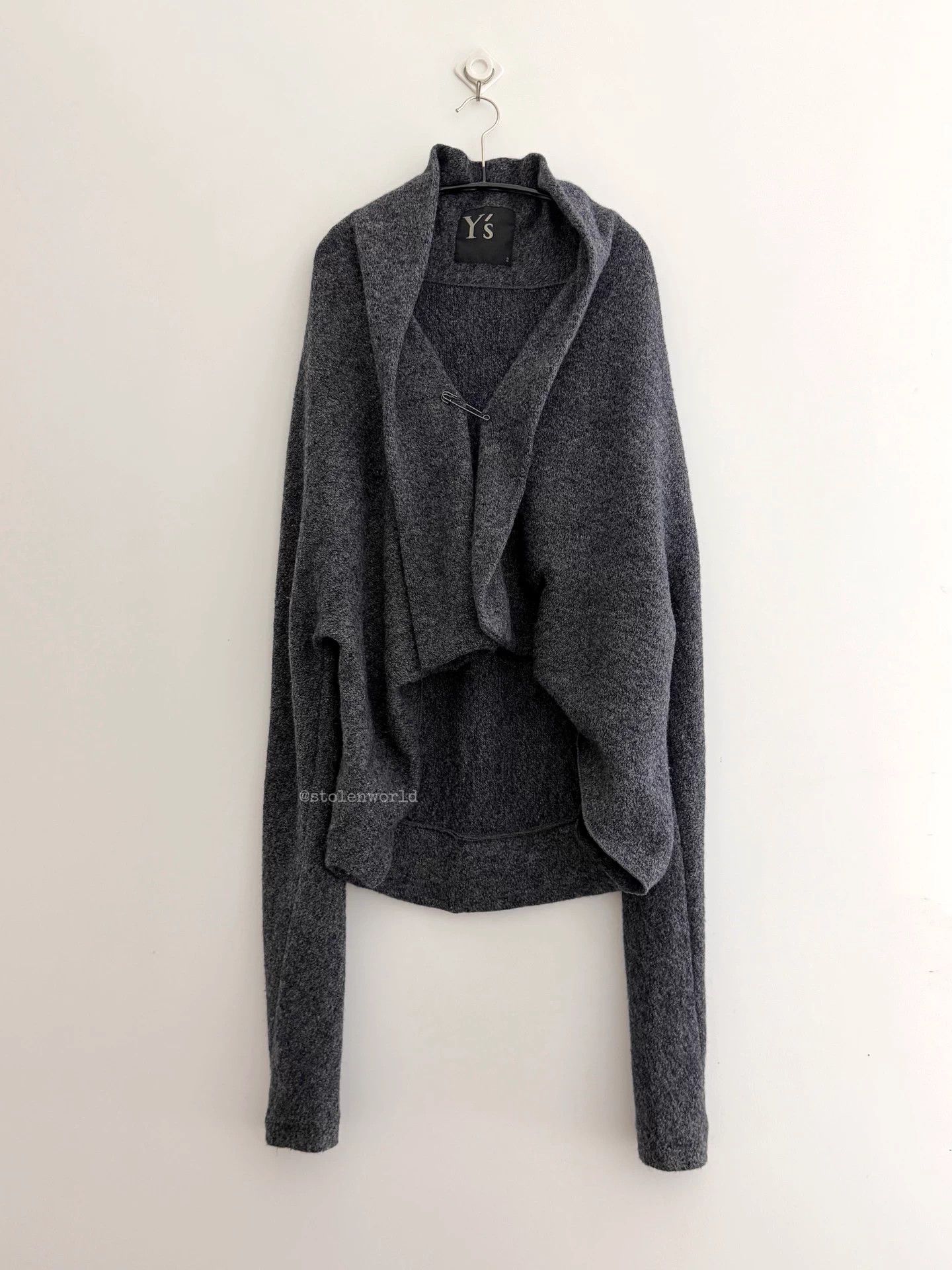 Y's Yohji Yamamoto Y's Deformed Cardigan GrayNavy Size 2 Size M / US 6-8 / IT 42-44 - 5 Thumbnail