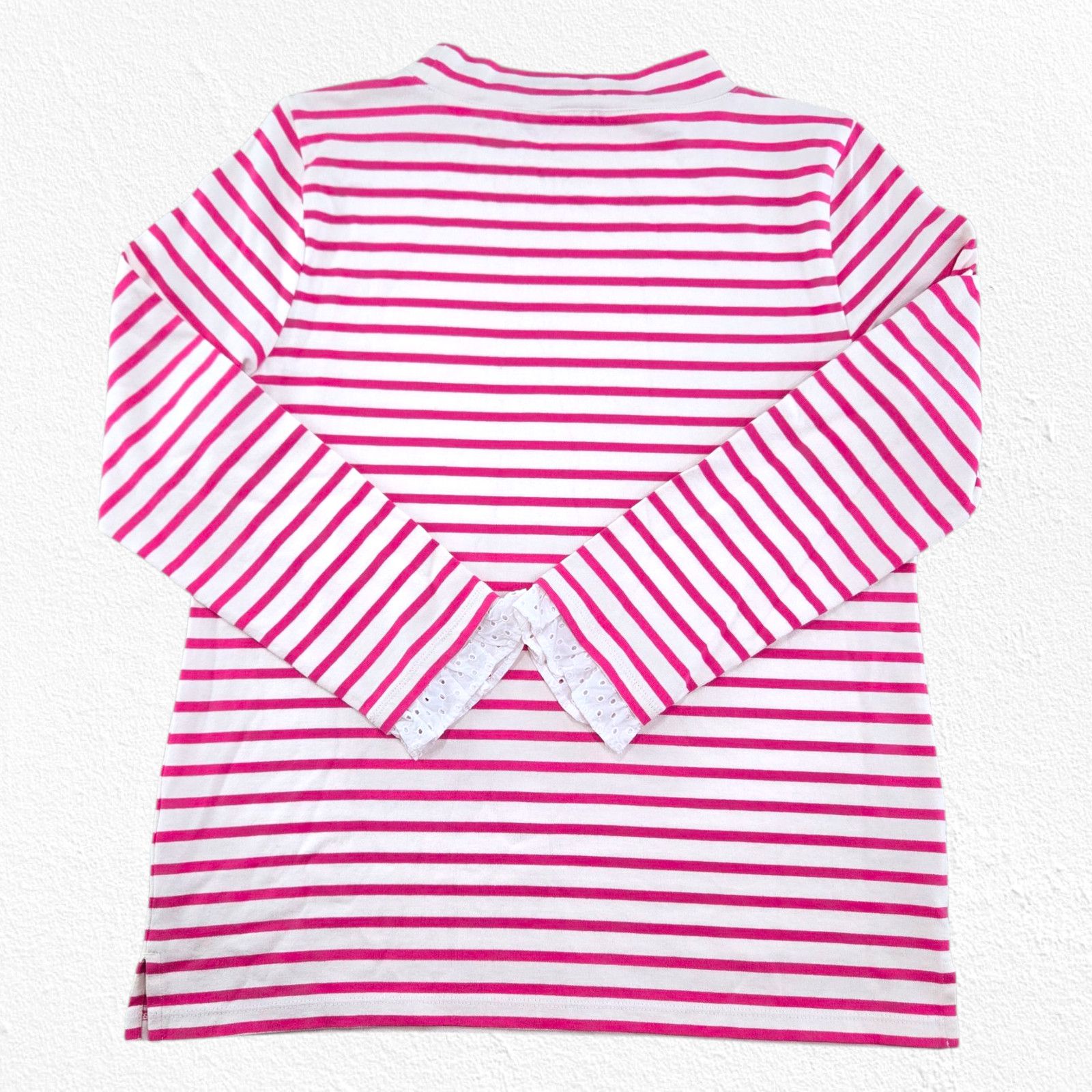Other Talbots Pink White Stripe Heart Long Sleeve Shirt Size Small Size S / US 4 / IT 40 - 12 Thumbnail