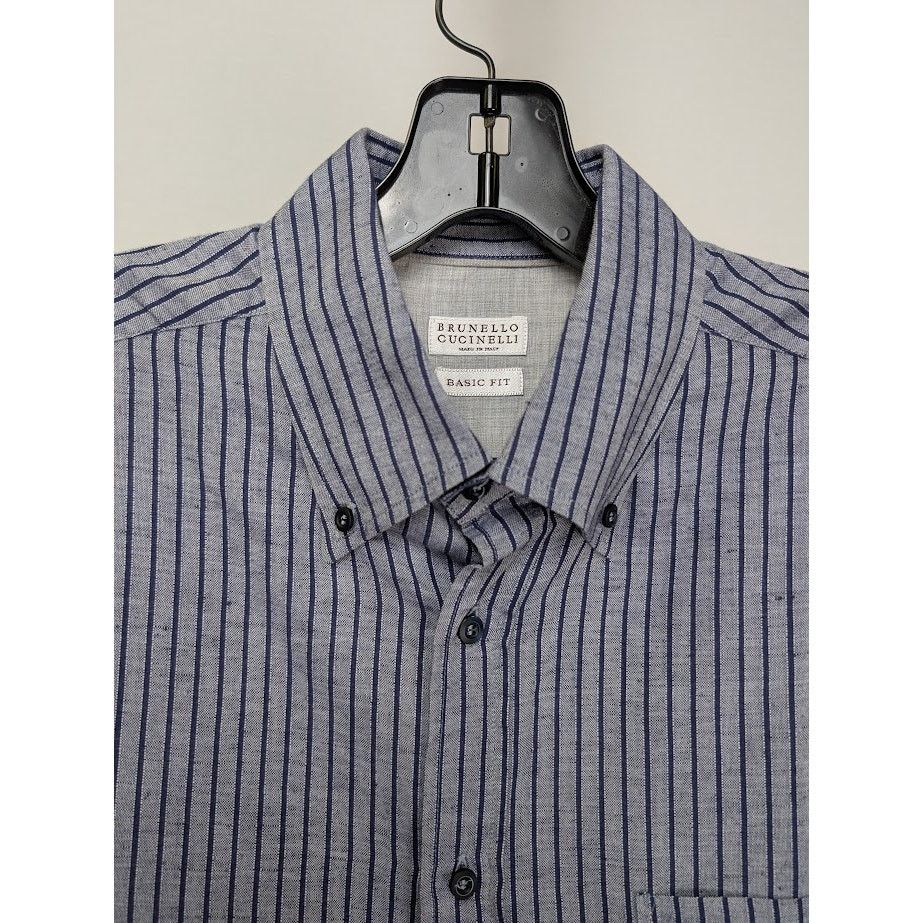 Brunello Cucinelli o1rshd1 CC20 Button Shirt in Multicolor Size US M / EU 48-50 / 2 - 3 Thumbnail