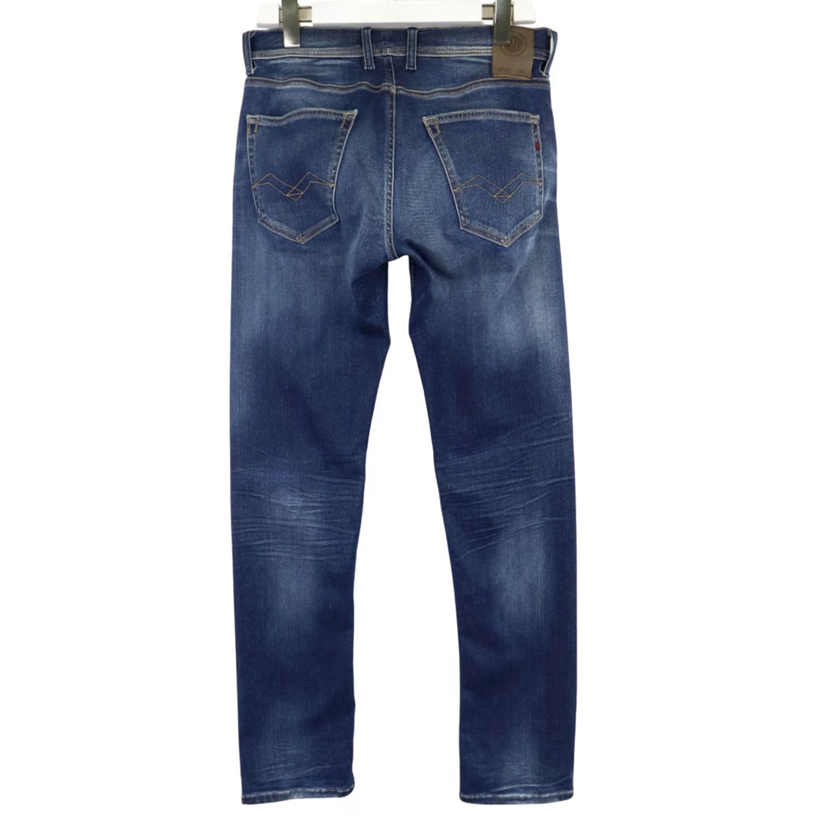 Replay REPLAY Grover Jeans Men's W30/L32 Blue Denim Whiskers Faded Zip Fly Slim Jeans Mens W30/L32 Blue Denim Whiskers Faded Zip Fly Size US 30 / EU 46 - 2 Thumbnail