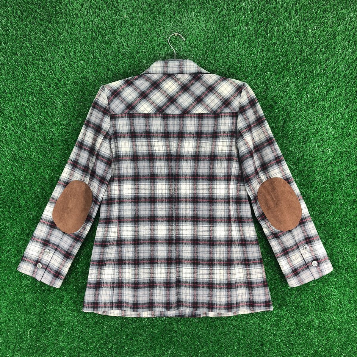 Japanese Brand Vintage 80's Wool Coat Jacket Checkered for Ladies by VIVID Size XS / US 0-2 / IT 36-38 - 4 Thumbnail