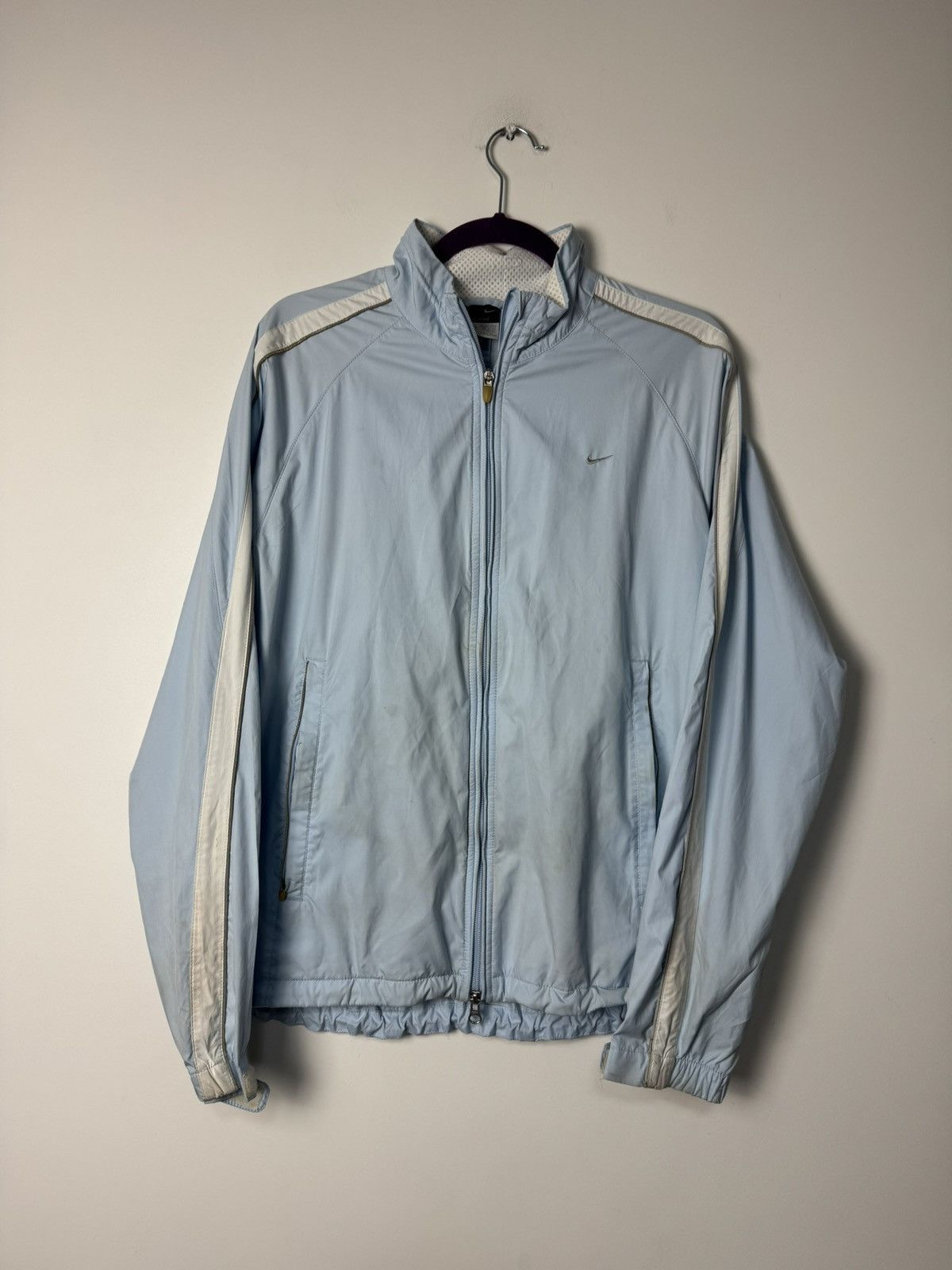 Nike Nike Swoosh Light Blue Track Jacket Vintage 00s Windbreaker Size US M / EU 48-50 / 2 - 8 Thumbnail
