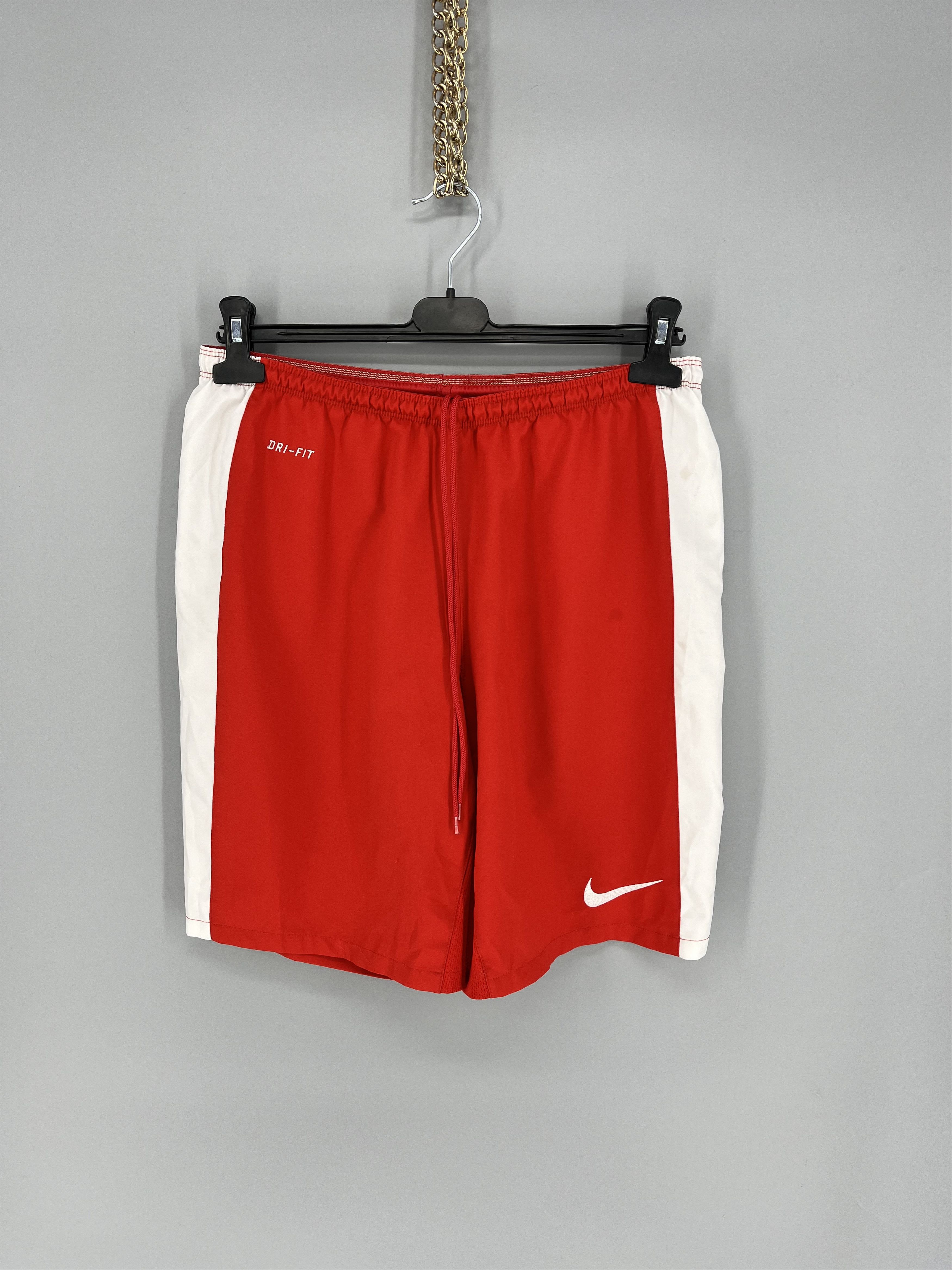 Nike × Vintage 90s Vintage Nike Red Nylon Mini Swoosh Shorts Travis Sty Size US 32 / EU 48 - 1 Thumbnail