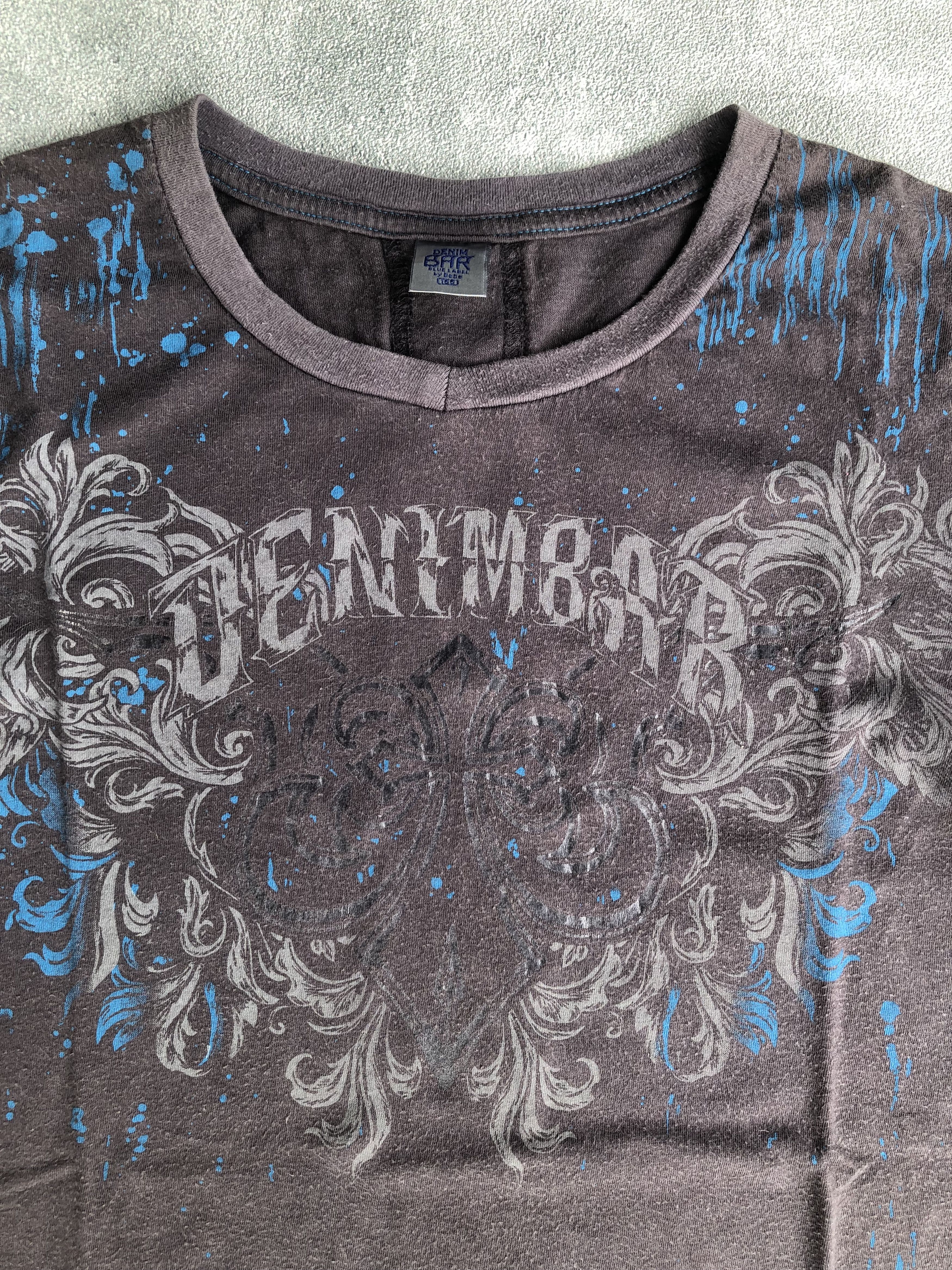 Designer × Japanese Brand Denim Bar Blue Label By Bebe Tshirt Tribal Poem Punk Style Size US M / EU 48-50 / 2 - 3 Thumbnail