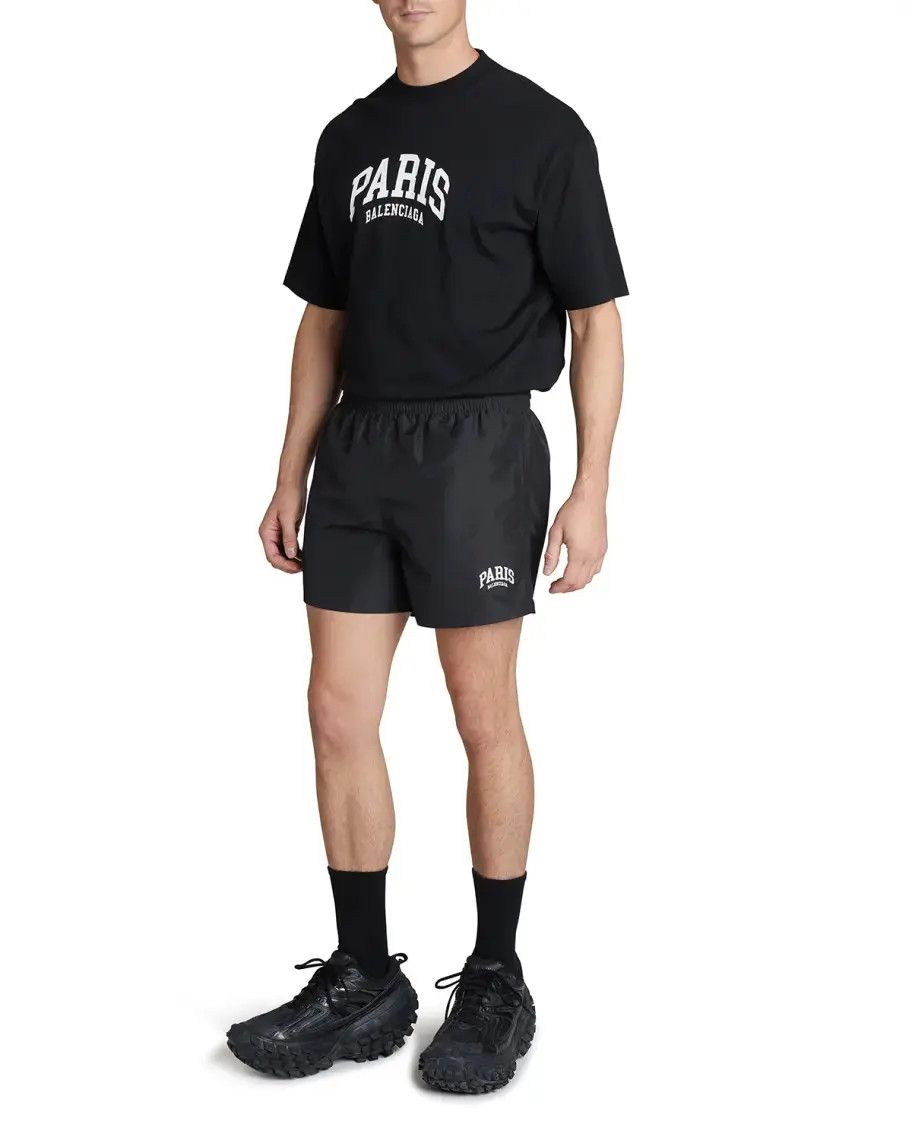 Balenciaga o1s1wg110824 Cities Paris Swim Shorts in Black Size US 32 / EU 48 - 2 Thumbnail