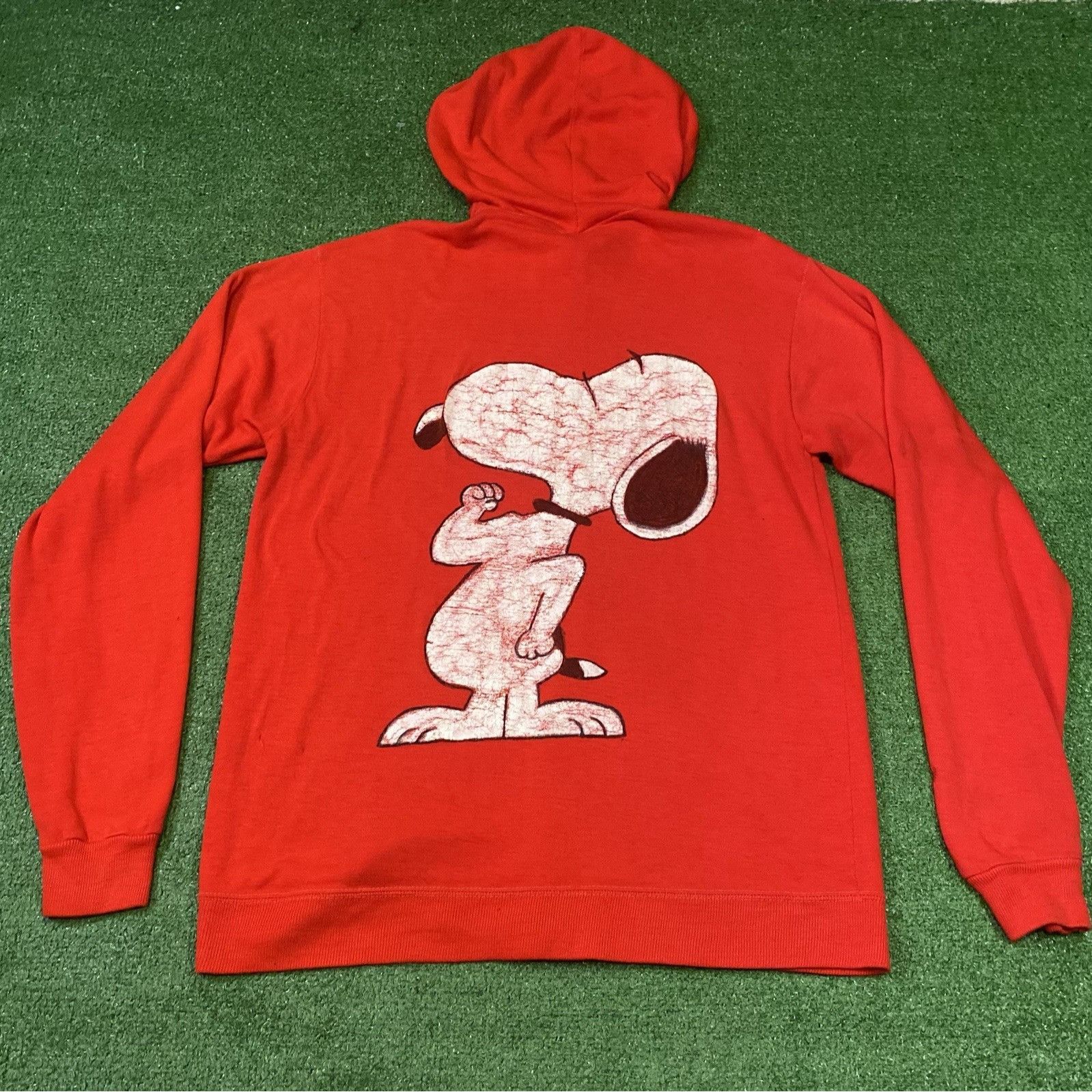 Other RARE Vintage 70s Custom Snoopy Flexing Red Repaired ZipUp Ho Size US L / EU 52-54 / 3 - 2 Thumbnail