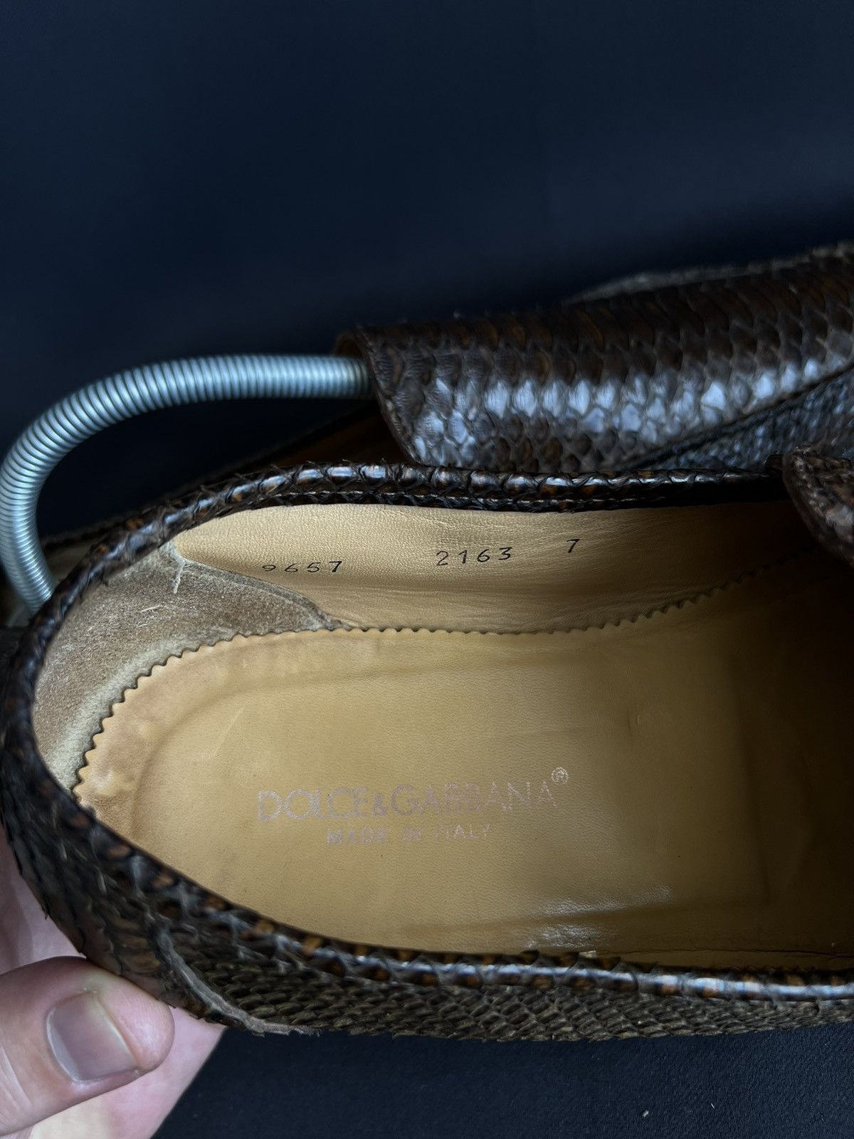 Dolce & Gabbana Dolce & Gabbana Men's Shoes Snake Skin Brown Size US 7 Size US 7 / EU 40 - 9 Thumbnail