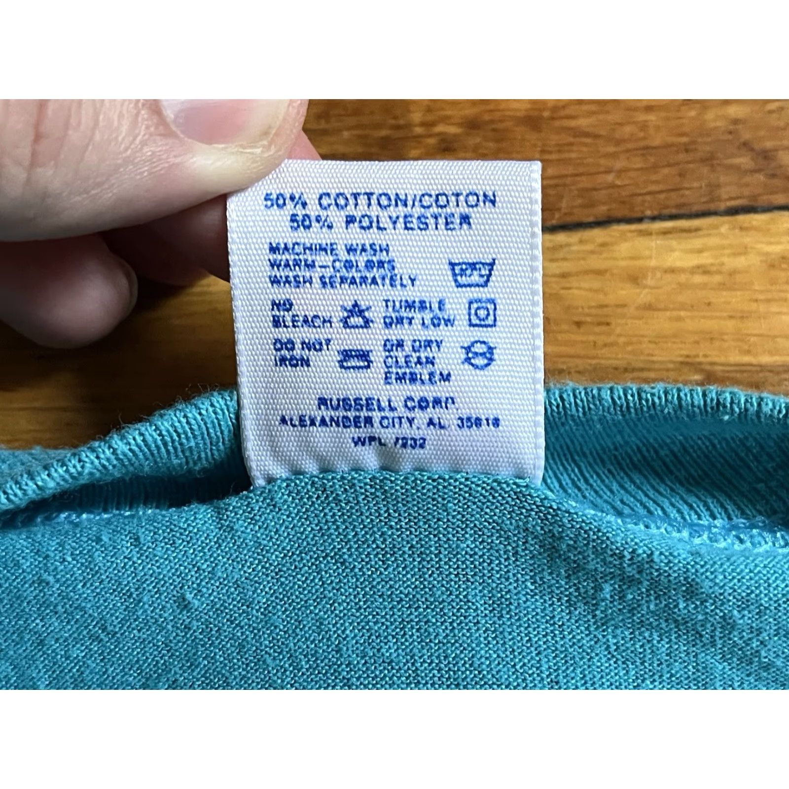 Jerzees VINTAGE Funny Shopping Shirt L Blue 90s Size L / US 10 / IT 46 - 6 Thumbnail