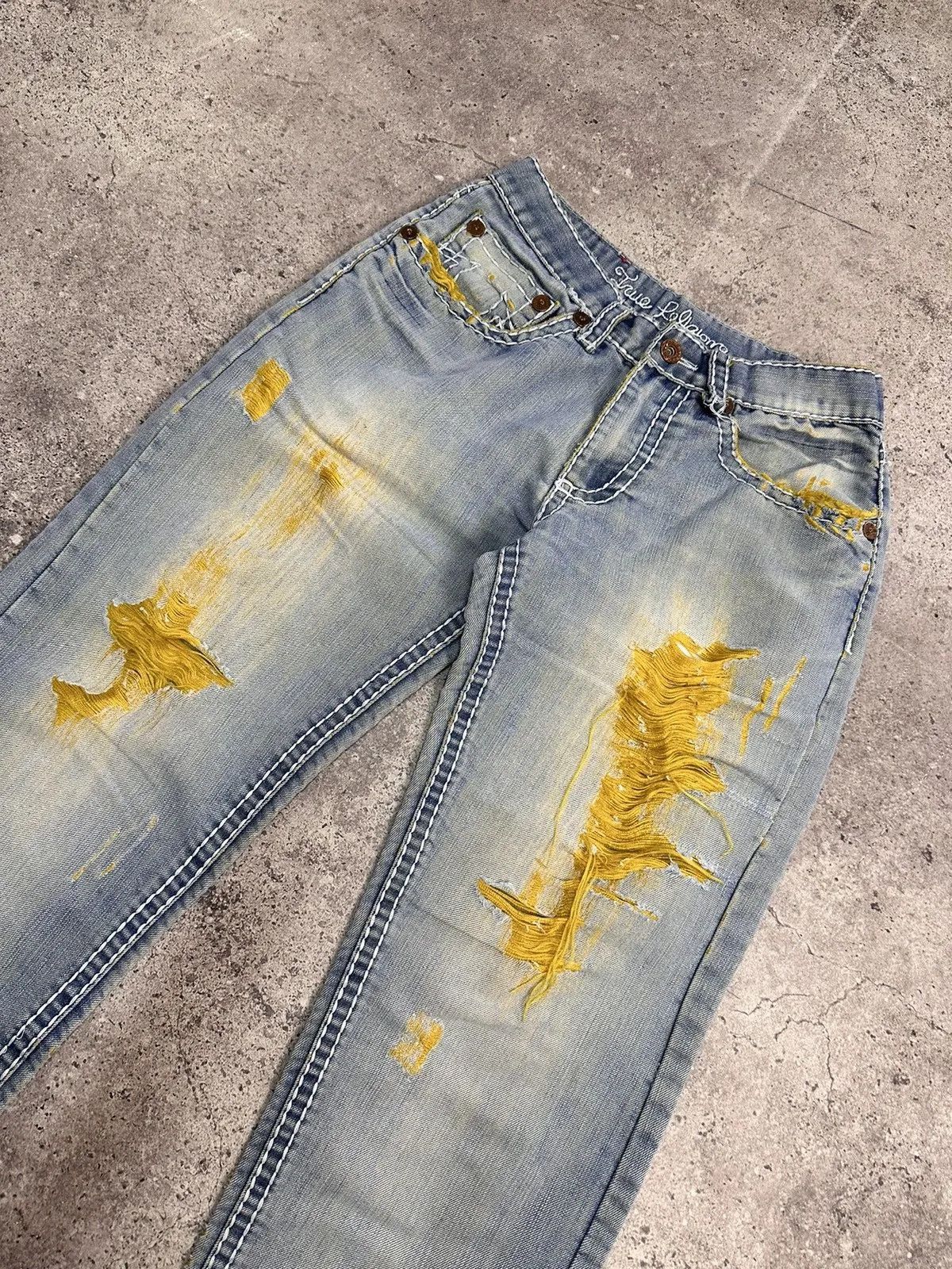 True Religion Vintage USA True Religion Japan Distressed Faded Denim Y2K Size US 31 - 6 Thumbnail