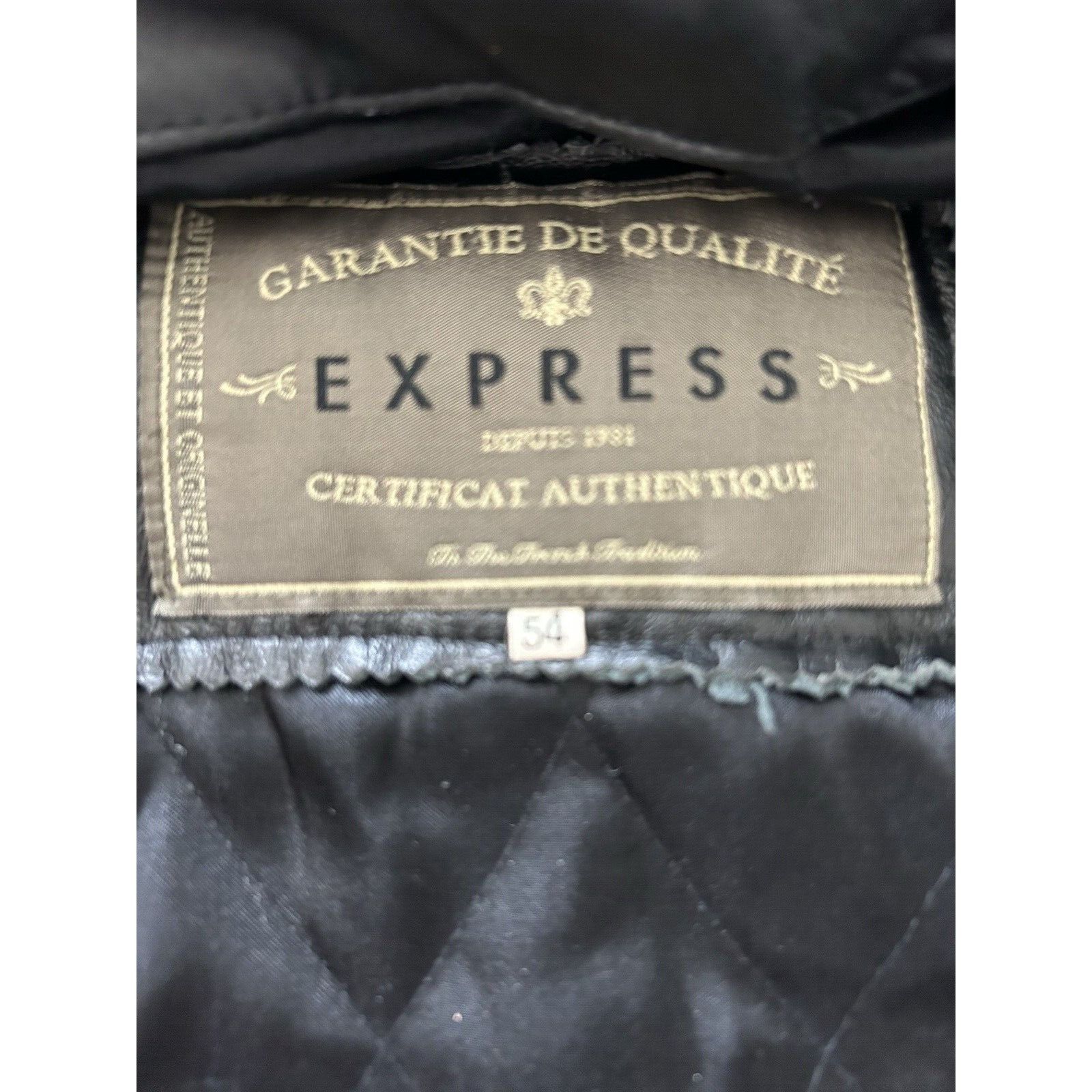 Express Express SIZE 54 Men's black genuine leather winter coat clas Size US L / EU 52-54 / 3 - 11 Thumbnail