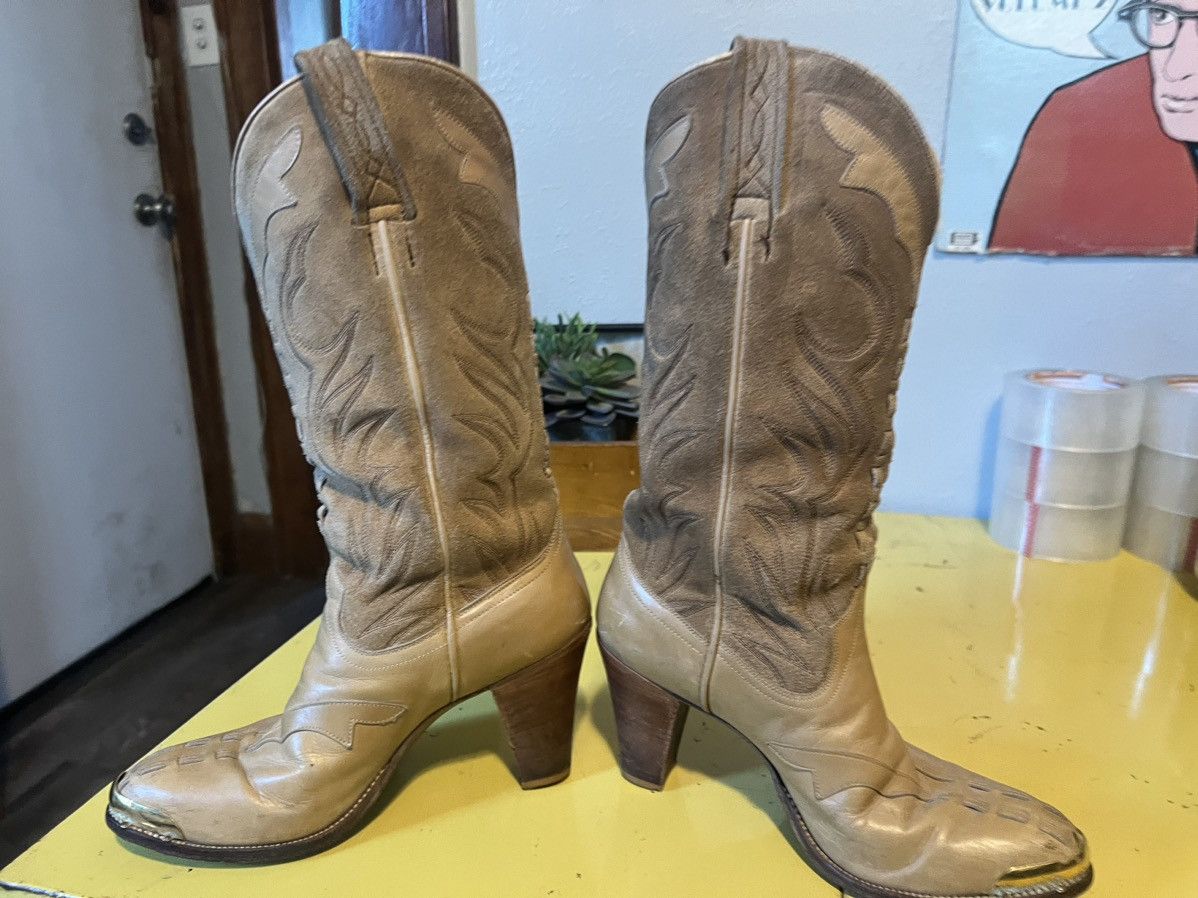 Dan Post × Vintage Dan Post Cowboy Boots Sz 7 M Size US 7 / IT 37 - 4 Thumbnail