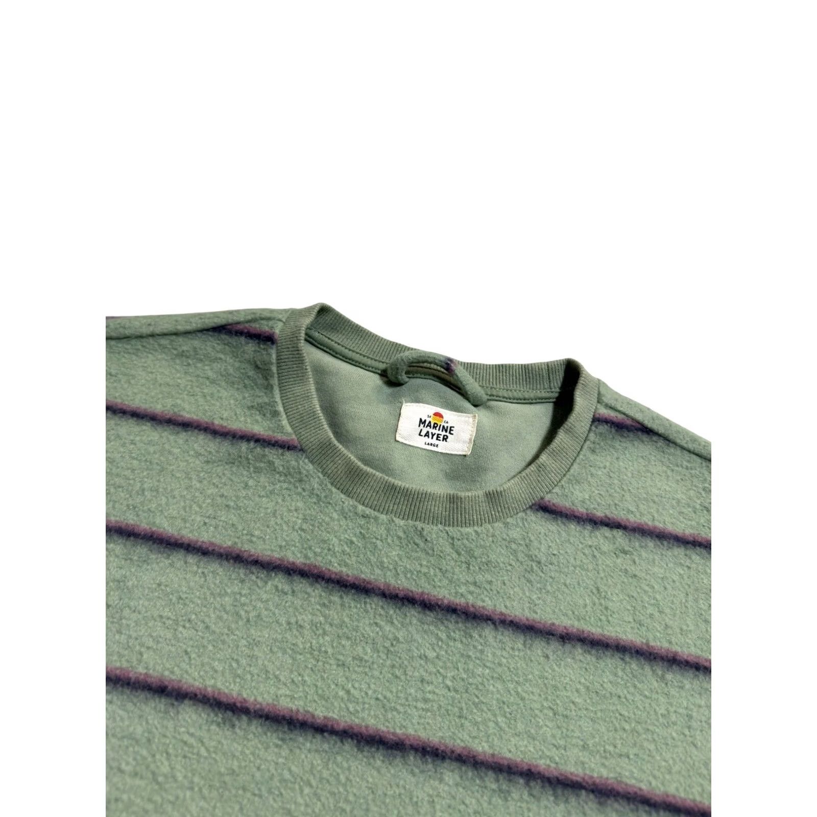 Marine Layer Marine Layer Men’s Sweater Green Purple Navy Stripes L Size US L / EU 52-54 / 3 - 3 Thumbnail