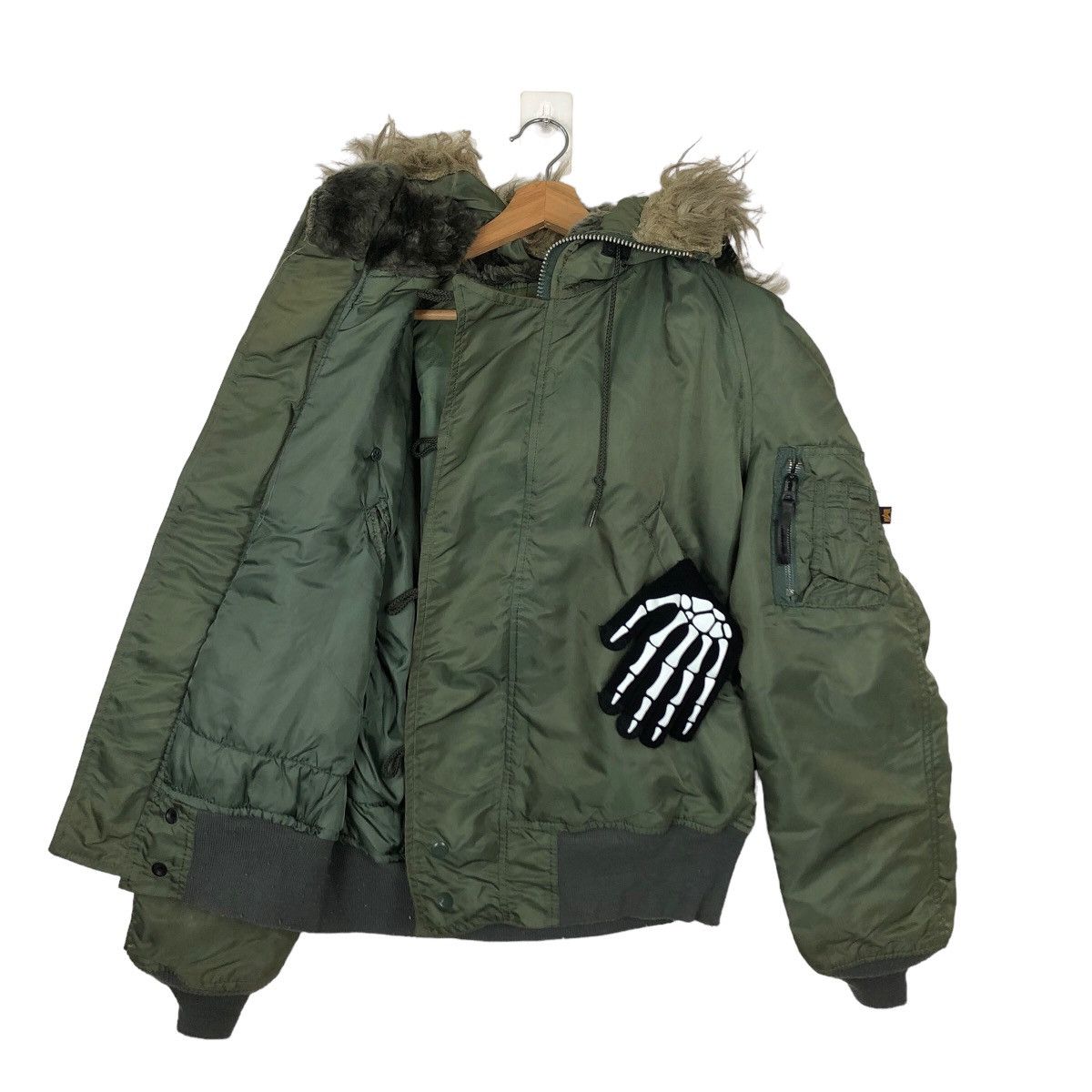 VINTAGE PARKA JACKET MINK FUR HOODIE ALPHA INDUSTRIES USA