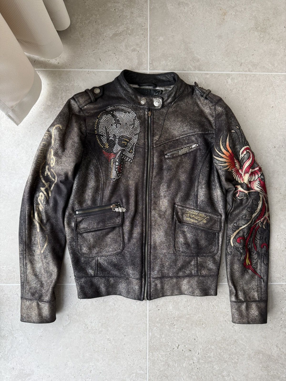 Christian Audigier Ed Hardy Bomber Jacket Size M / US 6-8 / IT 42-44 - 2 Thumbnail