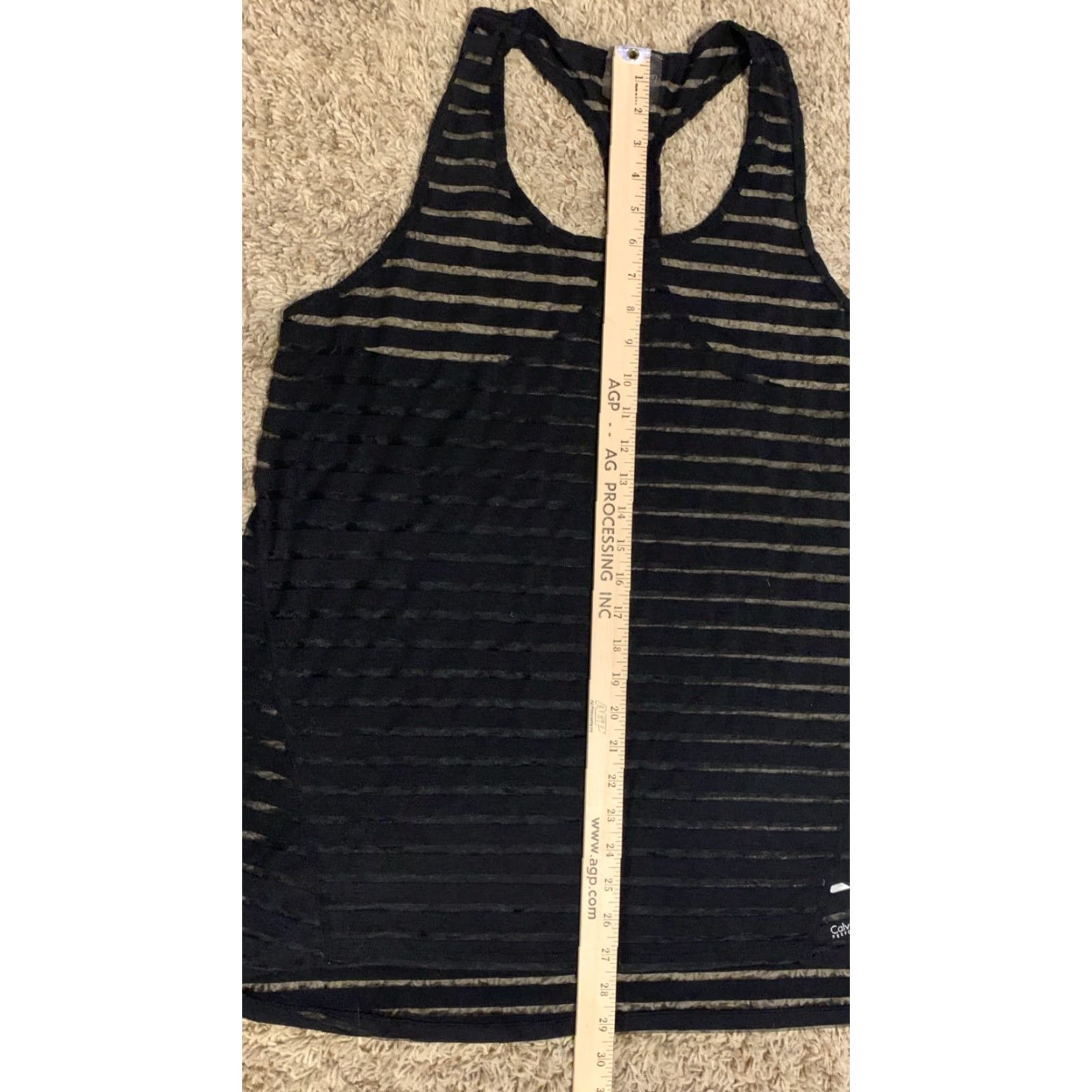Calvin Klein Calvin Klein Tank Top 1X Performance Quick Dry Striped Black Sleeveless Racerback Round Neck Pullover Activewear Women Size 1X Black Size XL / US 12-14 / IT 48-50 - 2 Thumbnail