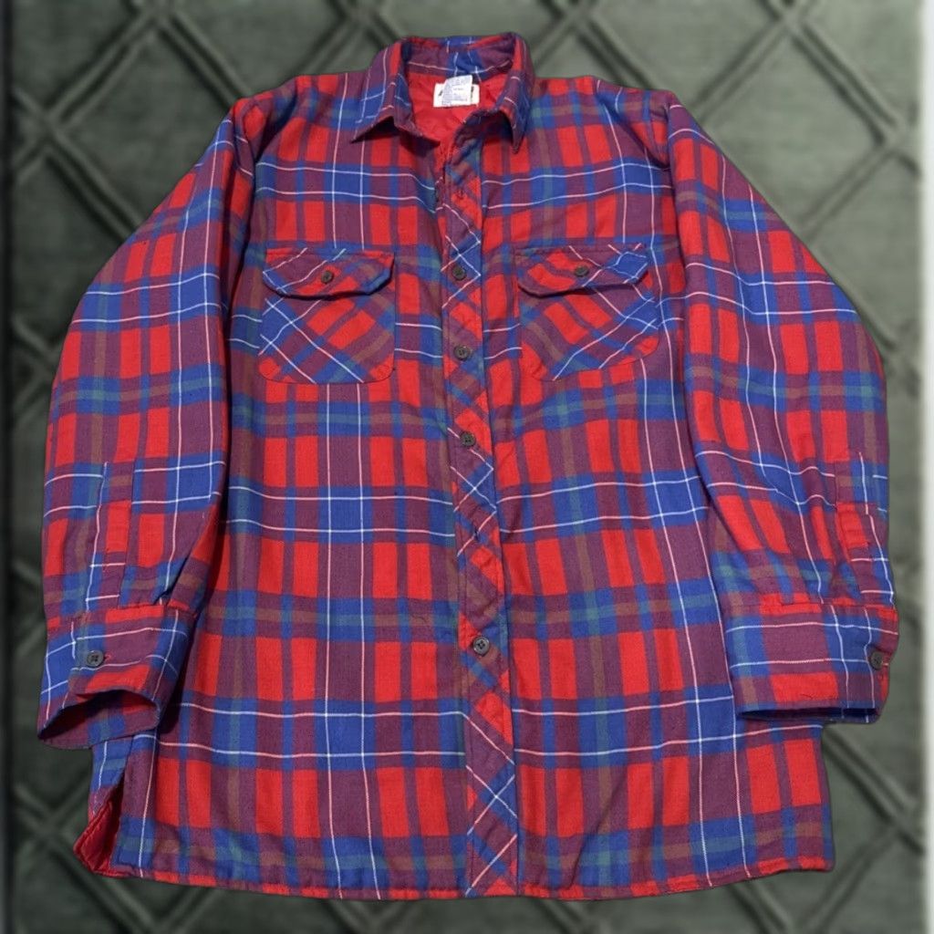Dickies VINTAGE Dickies Workwear Shirt Plaid Button-Up Flannel Blue Red M Mens Long Sleeve Size US M / EU 48-50 / 2 - 1 Thumbnail