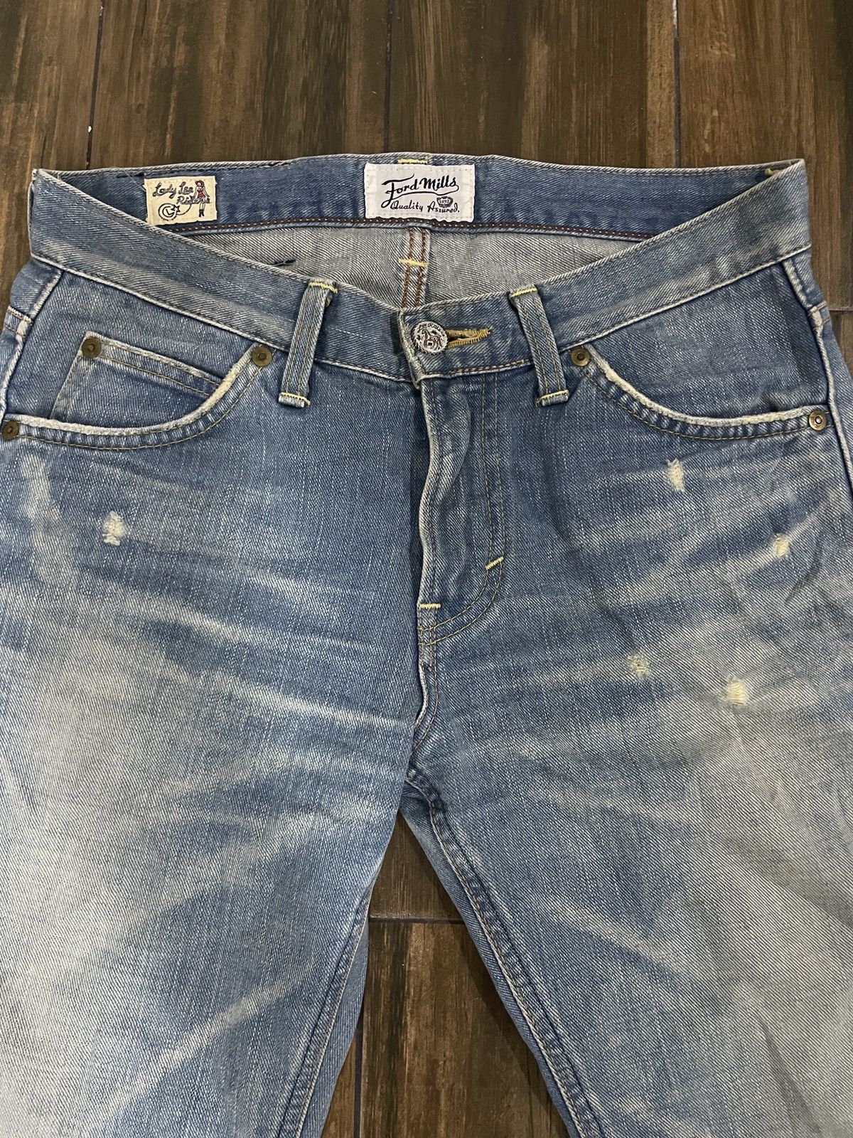 Lee Lady Lee Riders x Ford Mills Selvedge Jeans Retro Style Size 31" - 4 Thumbnail