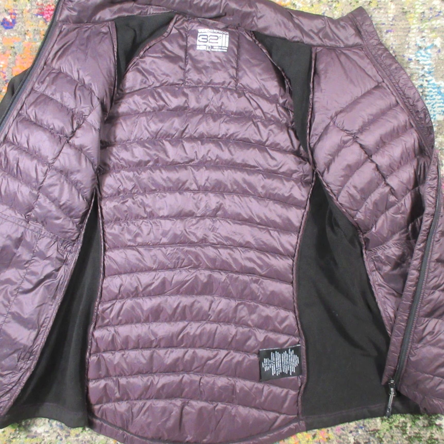Vintage 32 Degrees Heat Down Puffer Jacket Women's L Purple Quilted Packable Full Zip Long Sleeve Mid-Length Winter Casual Outdoor Size L / US 10 / IT 46 - 5 Thumbnail