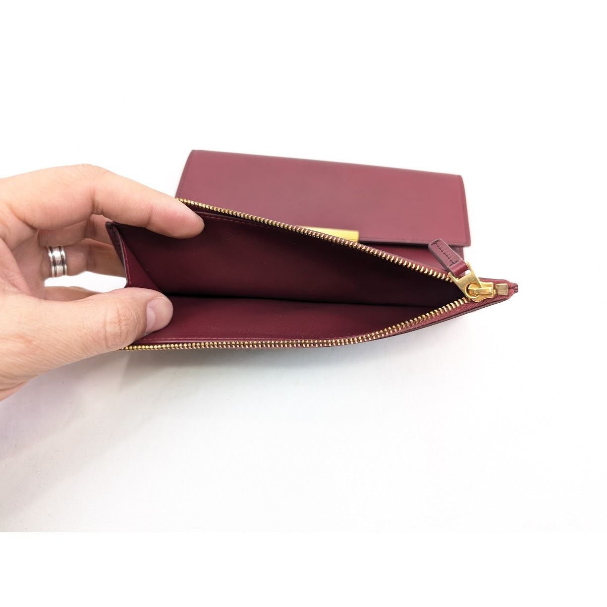 Bottega Veneta o1rshd1 Size: OS / French Calf Nappa Wallet in Bordeaux/Gold Size ONE SIZE - 13 Thumbnail