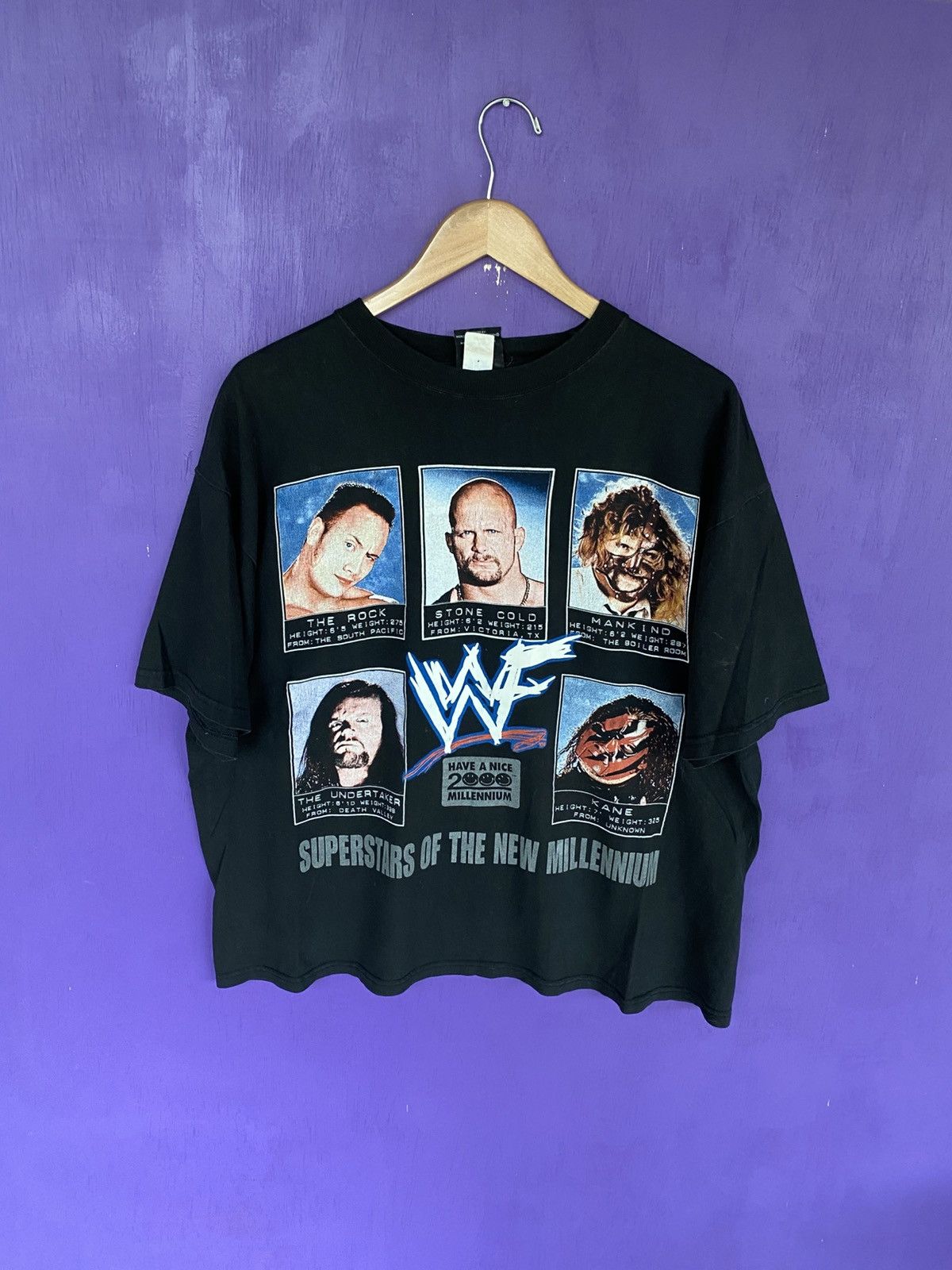 WWF Vintage 2000 WWF superstars of the new millennium t-shirt Size US XL / EU 56 / 4 - 1 Thumbnail