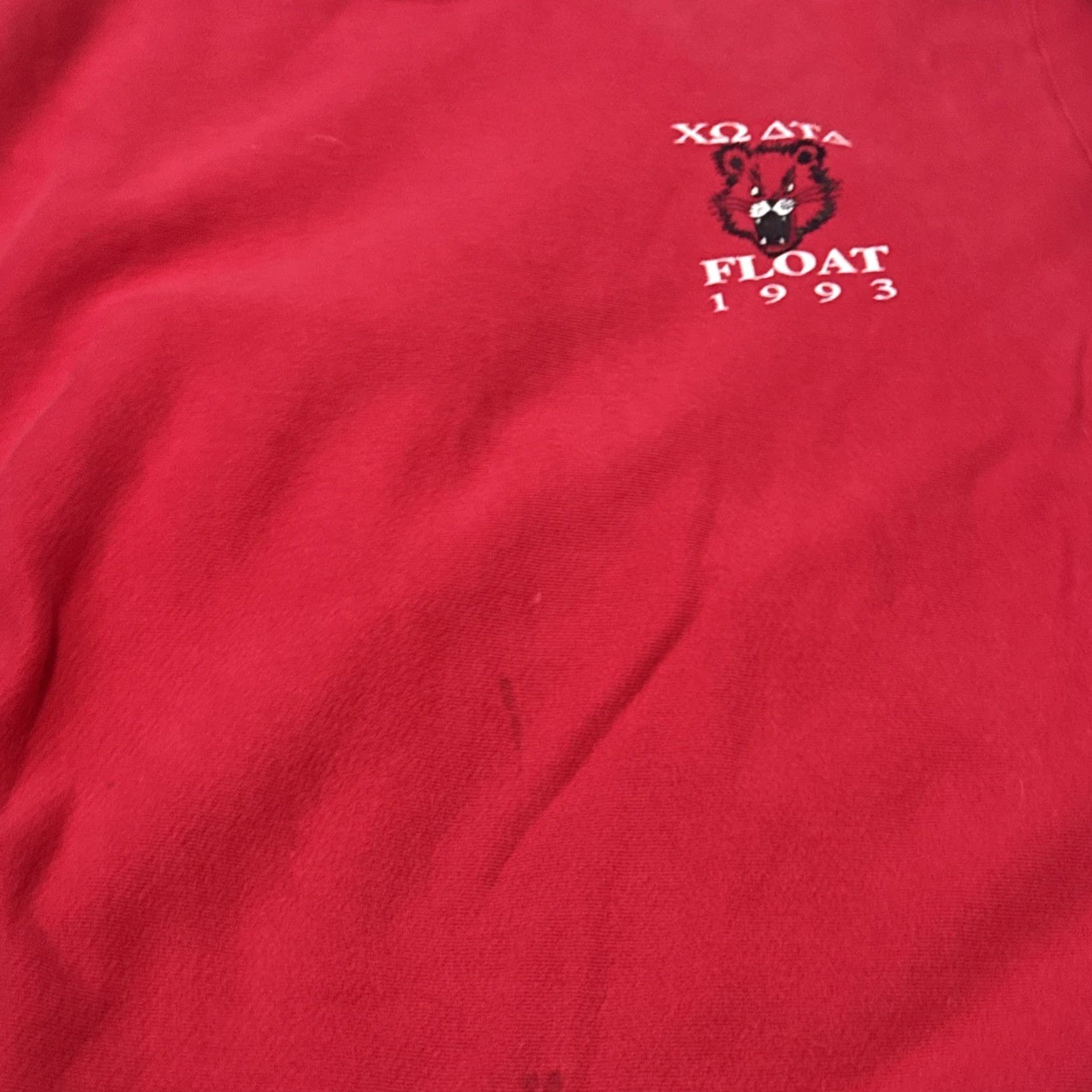 Lee VTG 1993 Chi Omega Sorority University Cincinnati Crewneck Sweatshirt XL Red Pullover Unisex Adults Sweatshirt Size XL / US 12-14 / IT 48-50 - 6 Thumbnail
