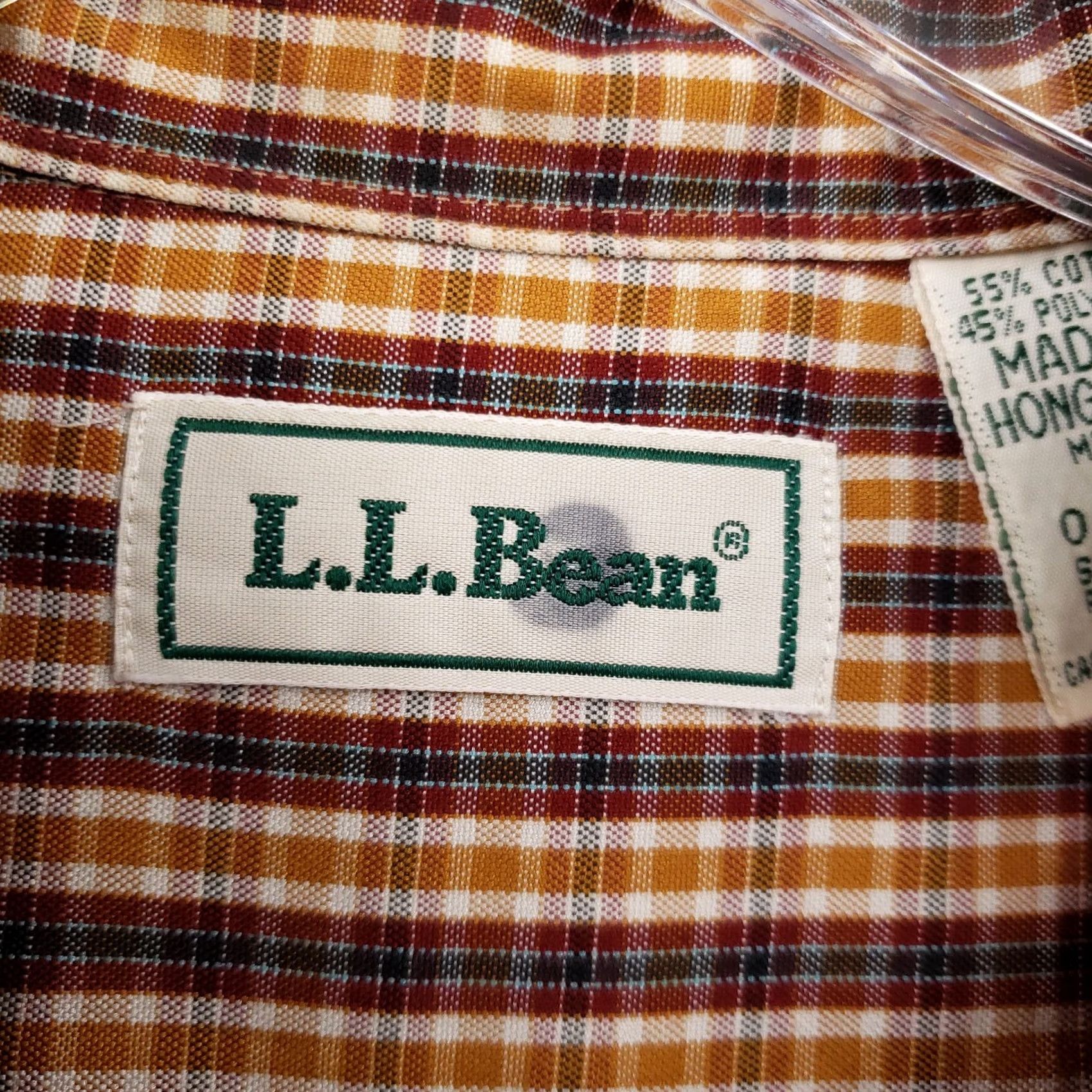 Vintage VINTAGE LL Bean Shirt Mens M Medium Hong Kong Button Up Orange Long Sleeve Size US M / EU 48-50 / 2 - 6 Thumbnail
