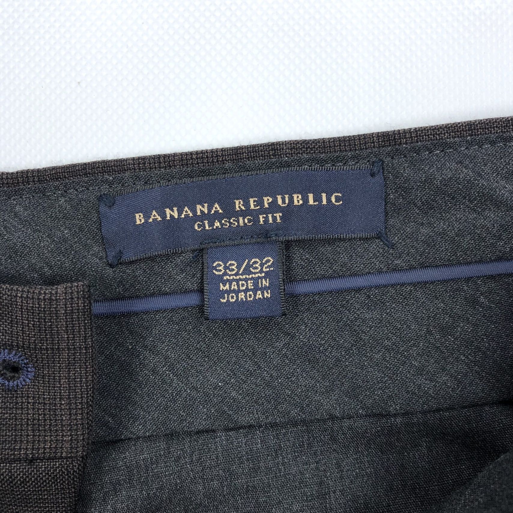Banana Republic VINTAGE Banana Republic Classic Fit Pants Mens 33x32 Brown Wool Blend Plaid Check Dress Pants Size US 33 - 6 Thumbnail