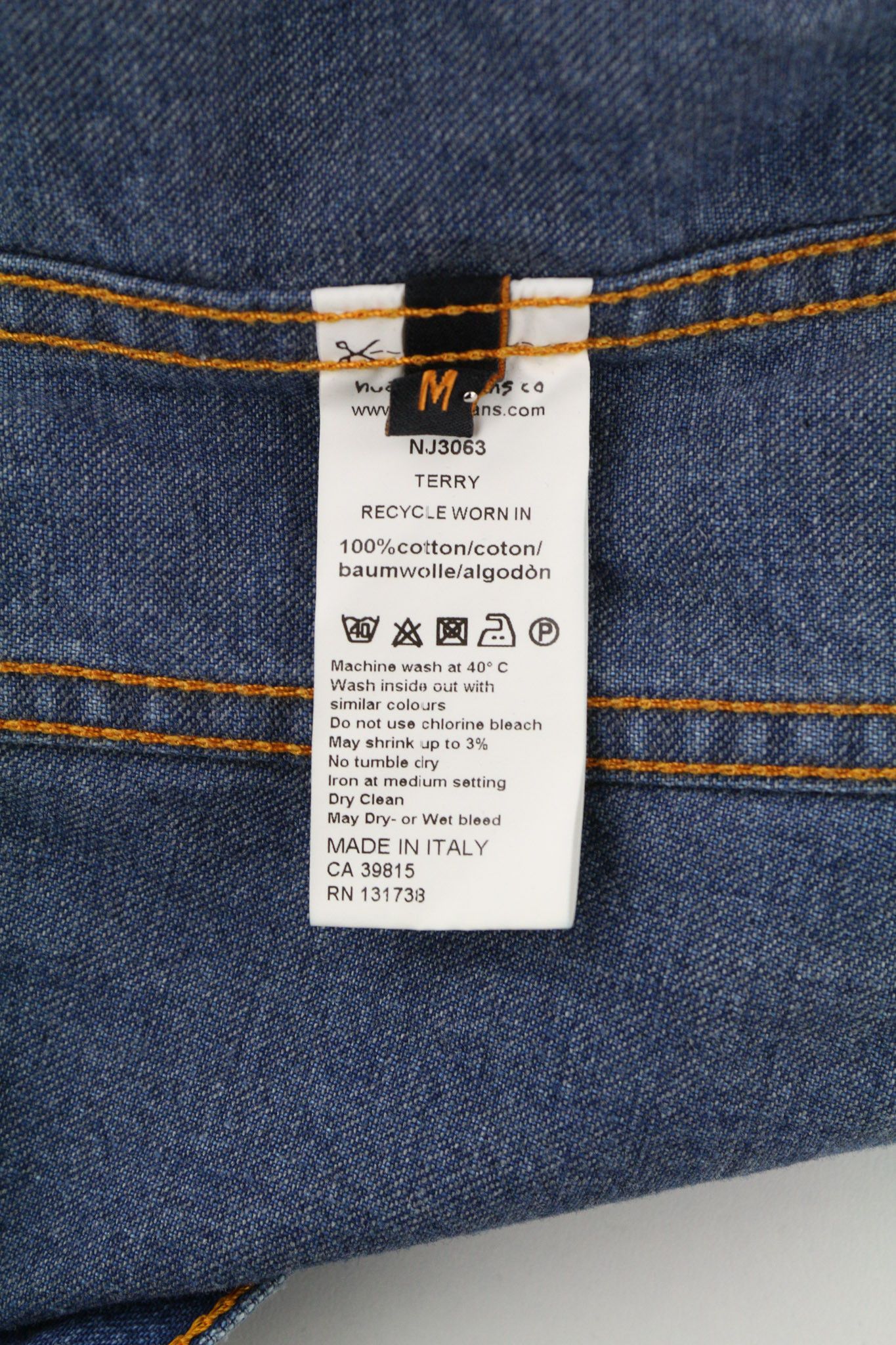 Nudie Jeans TERRY WORN IN M Blue Cotton Long Sleeve Jacket 80781 Size US M / EU 48-50 / 2 - 7 Thumbnail
