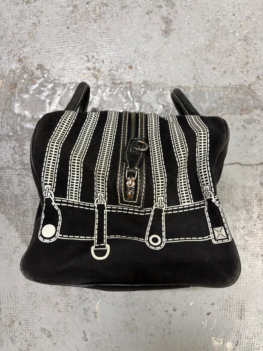 Dolce & Gabbana AW2010 Dolce & Gabbana Black Canvas Trompe Loeil Zip Lily Bag Size ONE SIZE - 6 Thumbnail
