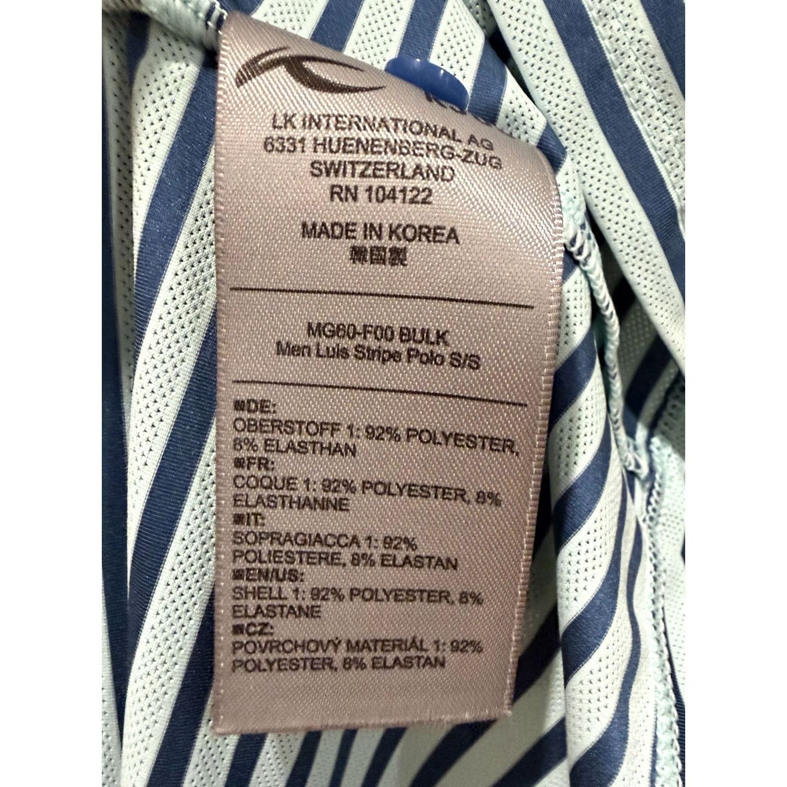 KJUS KJUS Polo Shirt Men's Medium Blue Luis Stripe Golf Activewear Athleisure Stretch Size US M / EU 48-50 / 2 - 4 Thumbnail