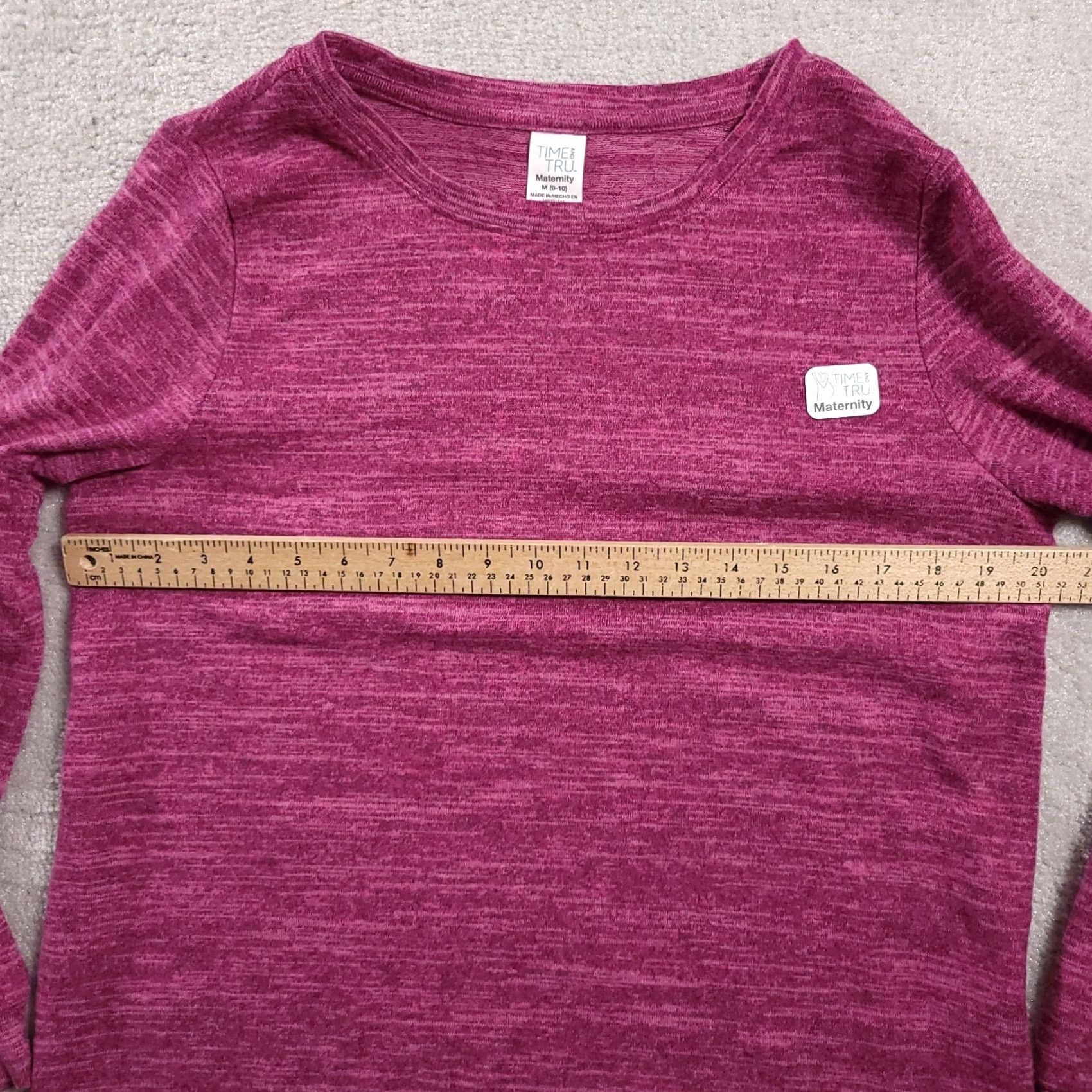Vintage Time and Tru Tee Long Sleeve Maternity M(8-10) Heathered Pink Sleeve Tie Women Size M / US 6-8 / IT 42-44 - 3 Thumbnail