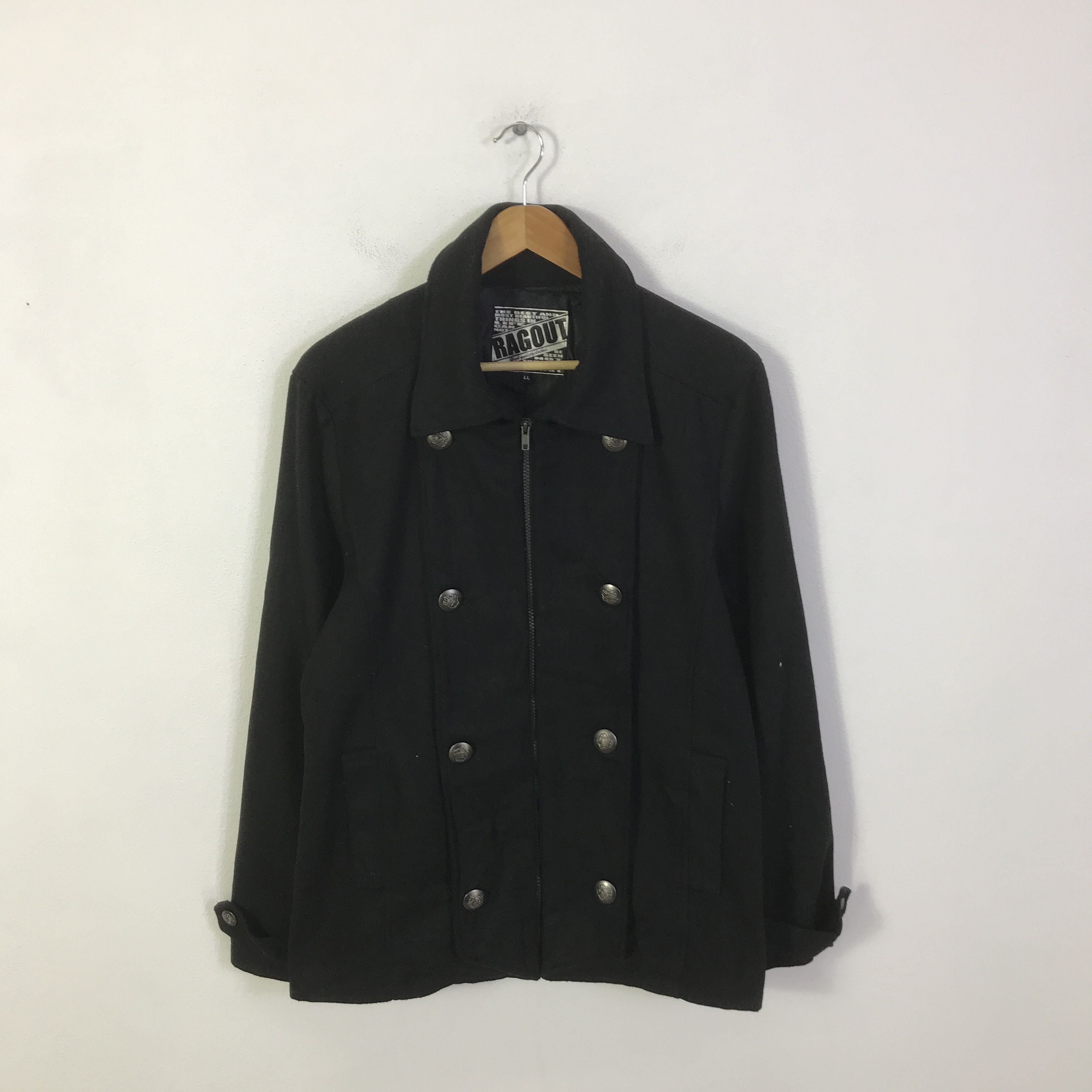 Japanese Brand ragout Double button Wool jacket japan Punk K99B14 Size US L / EU 52-54 / 3 - 1 Thumbnail