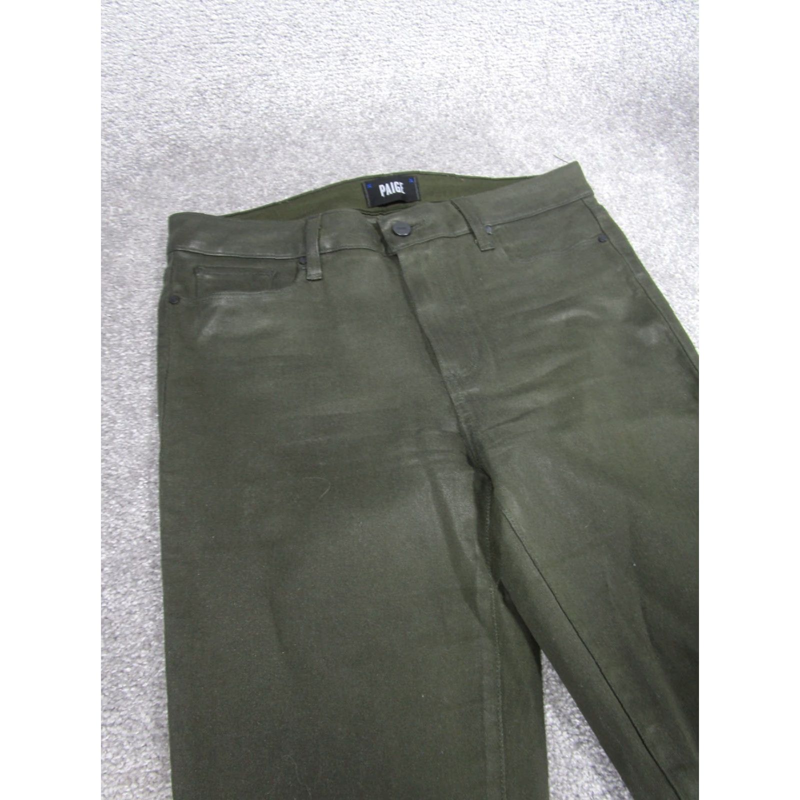 Paige Paige Jeans Womens 30 Petite Hoxton Ankle Green Coated Denim Skinny Size 30" / US 8 / IT 44 - 2 Thumbnail