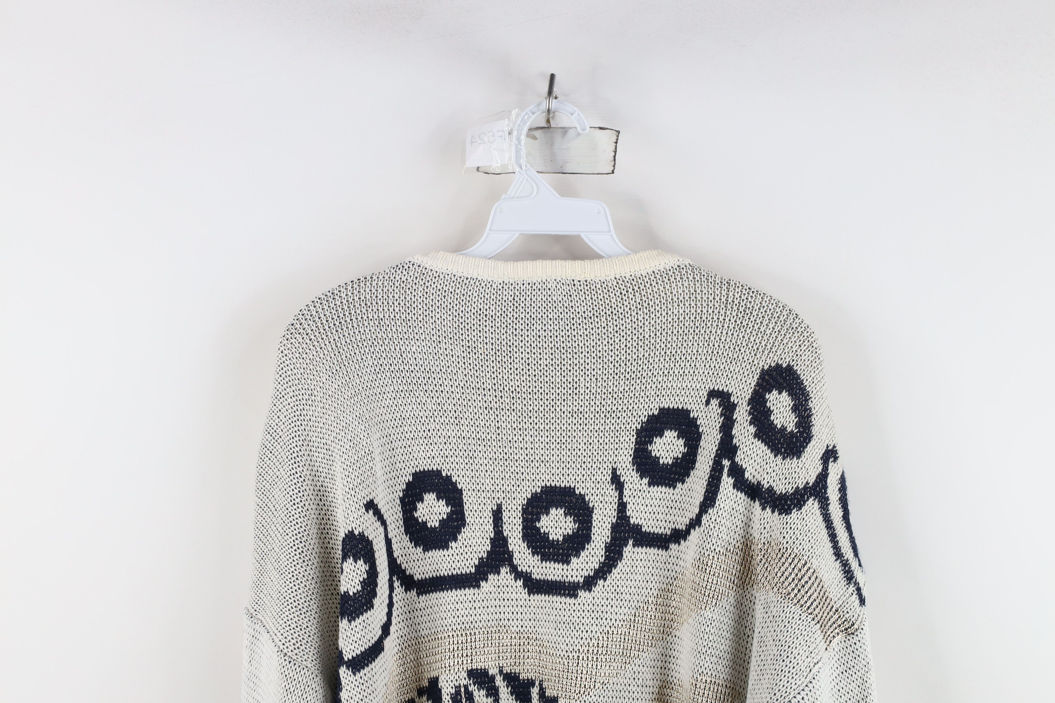 Vintage Vintage 90s Streetwear Dolphin All Over Print Knit Sweater Size L / US 10 / IT 46 - 12 Thumbnail