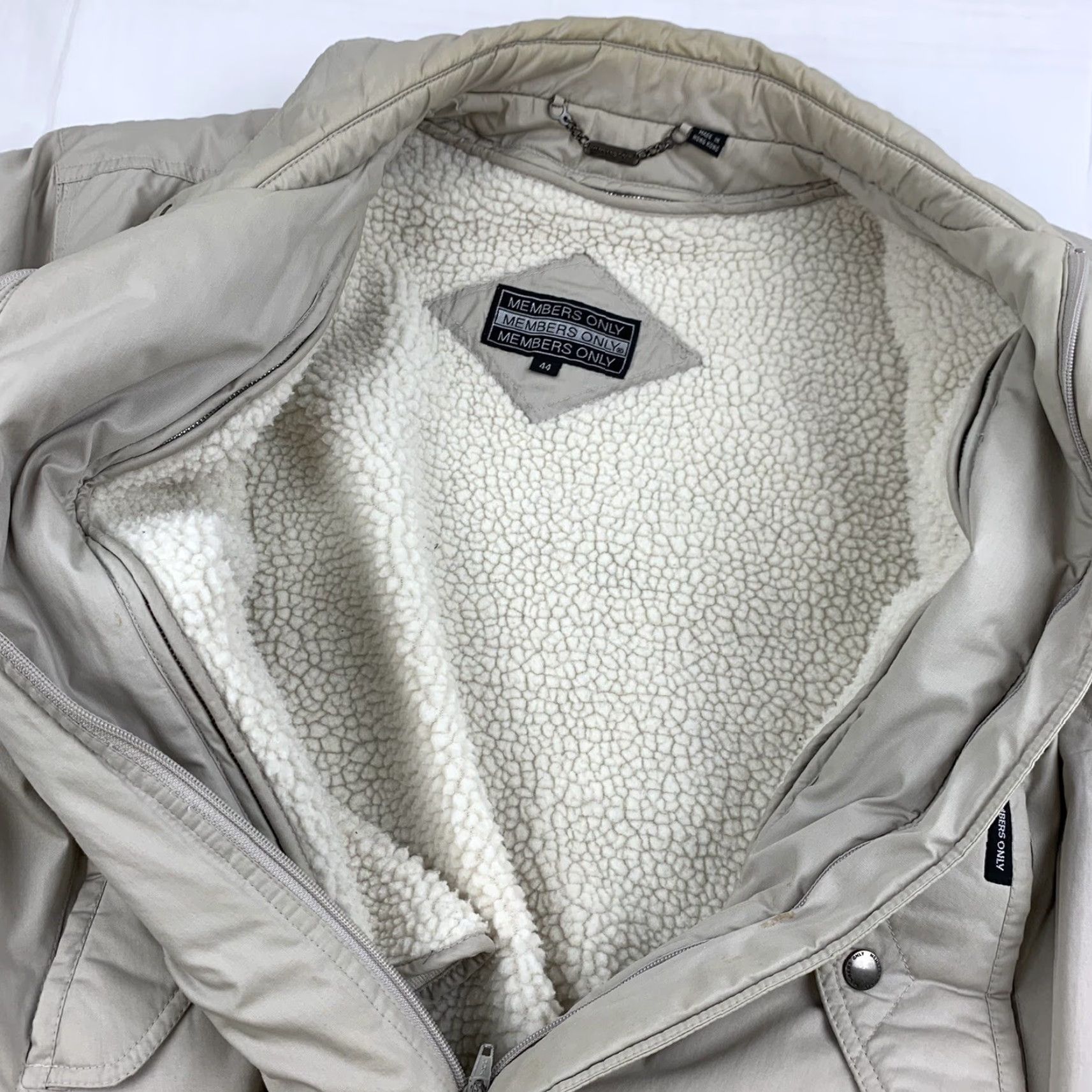 Members Only VINTAGE Members Only Jacket Mens 44 Khaki Heavy Weight Sherpa Lined Puffer 90s Size US S / EU 44-46 / 1 - 6 Thumbnail