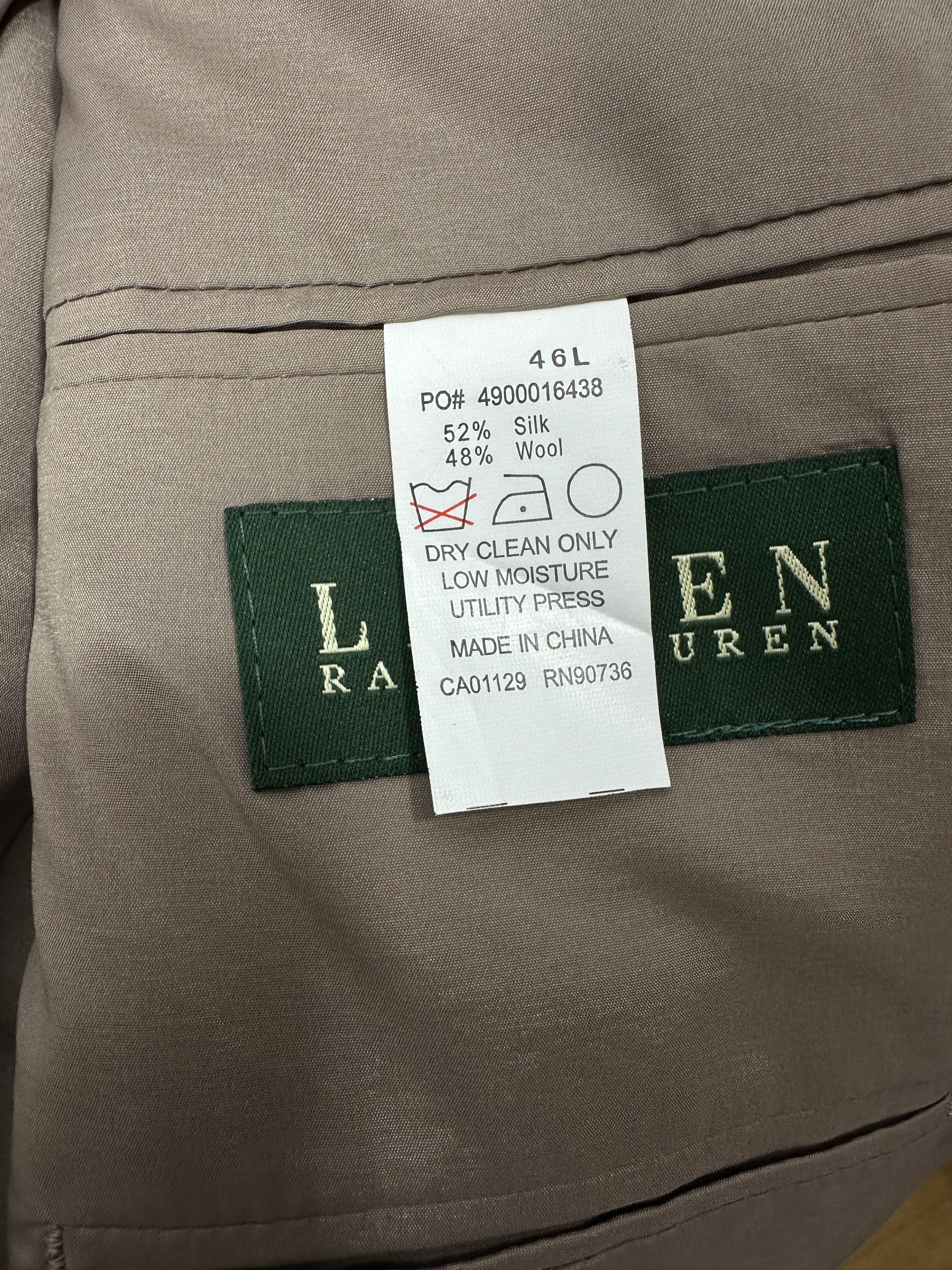 Lauren Ralph Lauren Lauren Ralph Lauren Silk/Wool Suit Coat 46L Size 46L - 5 Thumbnail