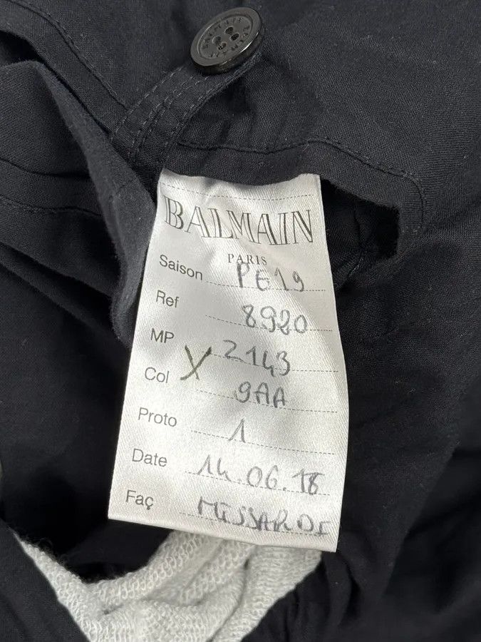 Balmain SS2019 Balmain Sample Grey & Black Horpist Leather Zip-Up Hooded Jacket Size US S / EU 44-46 / 1 - 11 Thumbnail