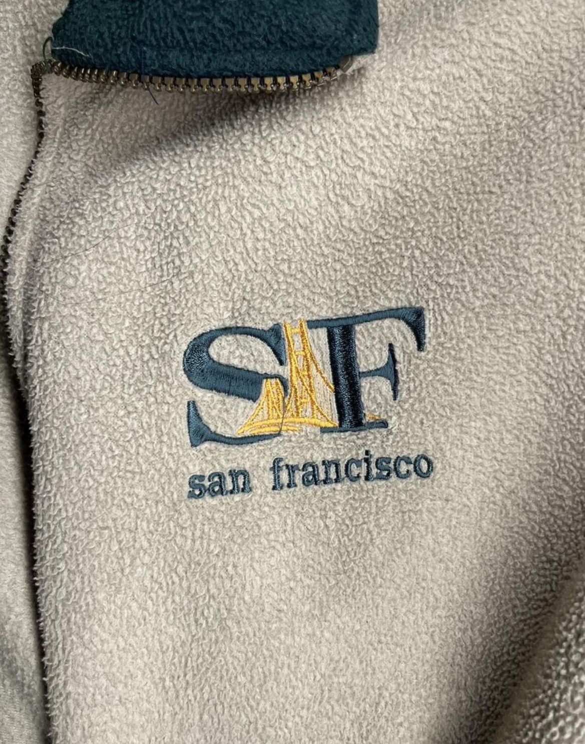 Other Vtg 90s SAN FRANCISCO Fleece Jacket Full Zip Tan Green XL Size US L / EU 52-54 / 3 - 5 Thumbnail