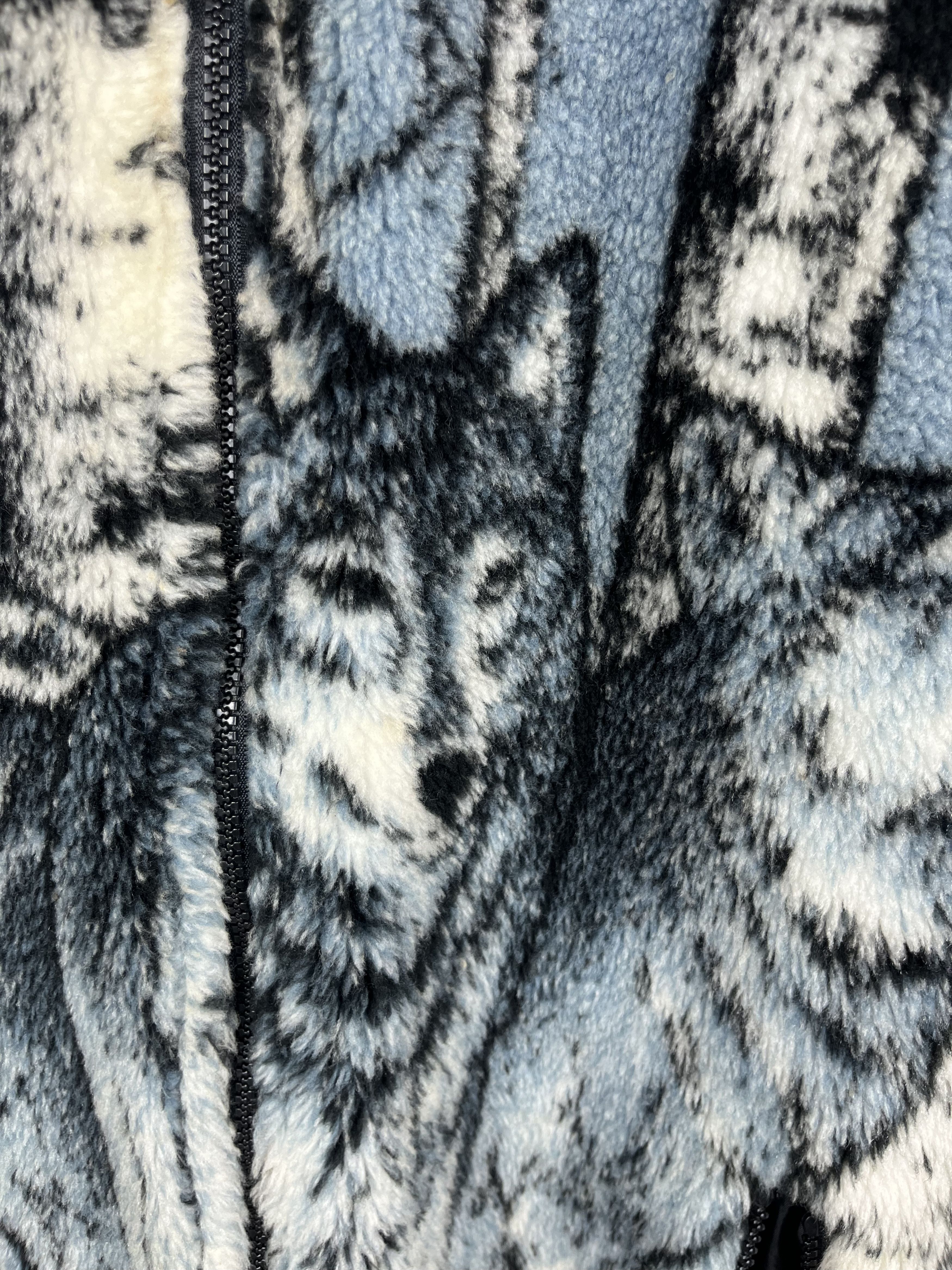 Vintage Vintage Wolf Sherpa Fleece Jacket Art Animal All Over Print Size US L / EU 52-54 / 3 - 4 Thumbnail