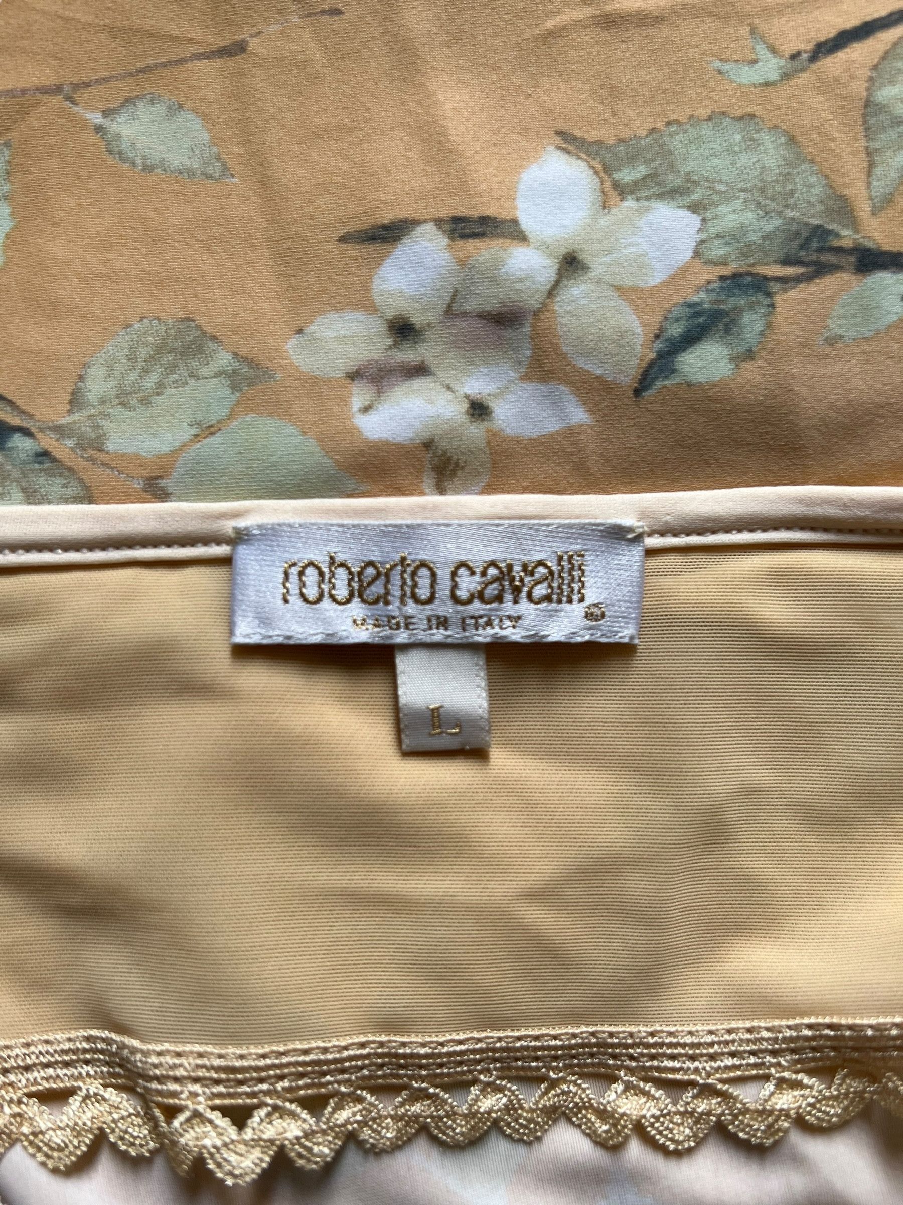 Roberto Cavalli Roberto Cavalli 1998 Orange Floral Maxi Dress Size ONE SIZE - 5 Thumbnail