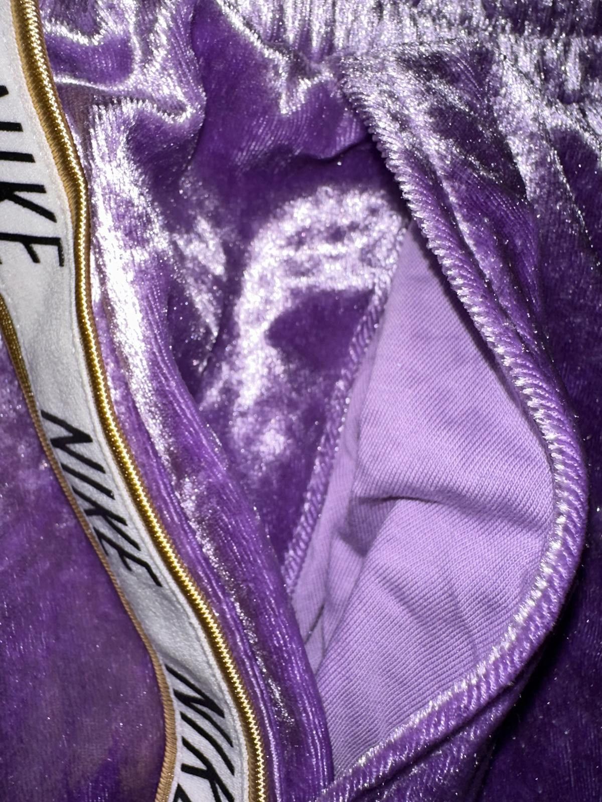 Nike Nike Big Kids (Girl’s) Velour Purple Tracksuit Pants Size 24" / US 00 / IT 34 - 3 Thumbnail