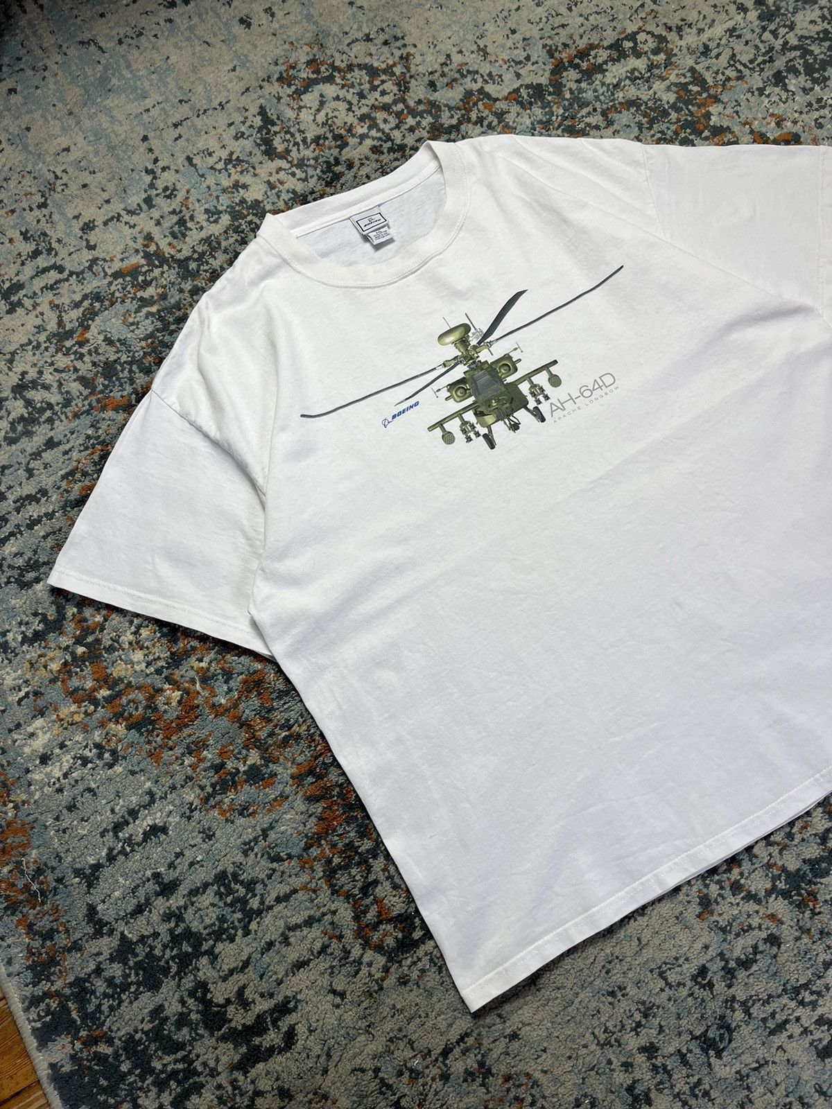 Vintage Vintage 90s AH-64 Apache longbow helicopter graphic tee Size US XXL / EU 58 / 5 - 3 Thumbnail