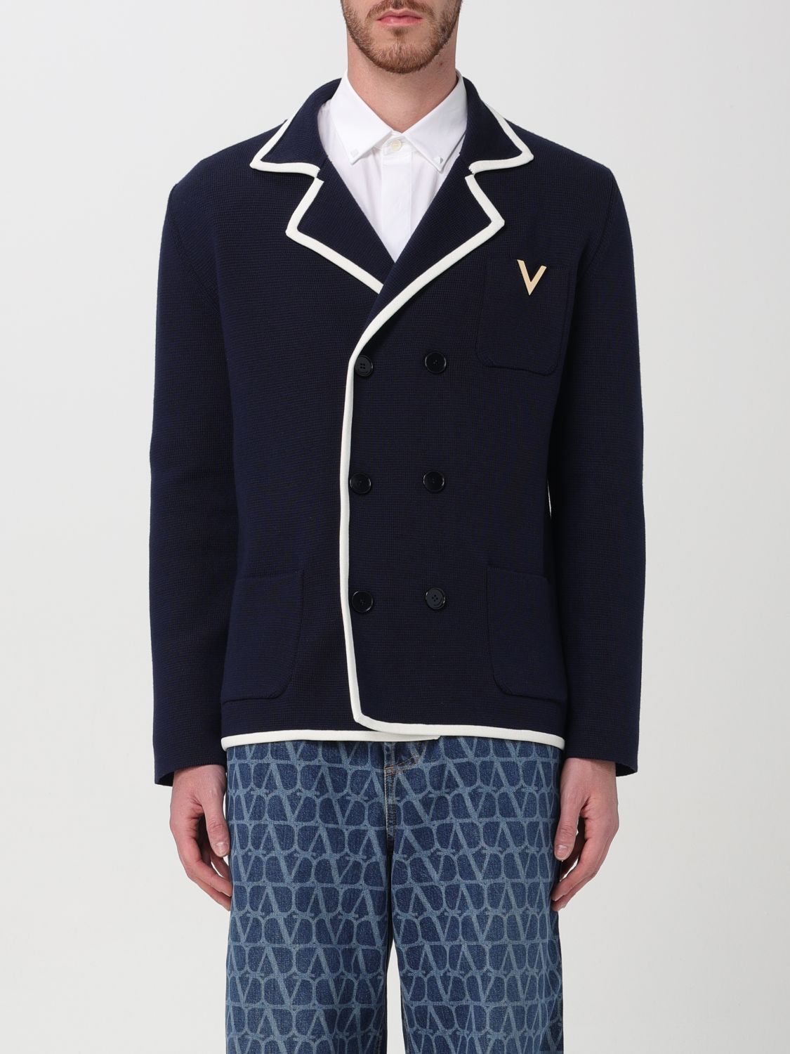 image of Valentino Cardigan Men Blue (Size XL)