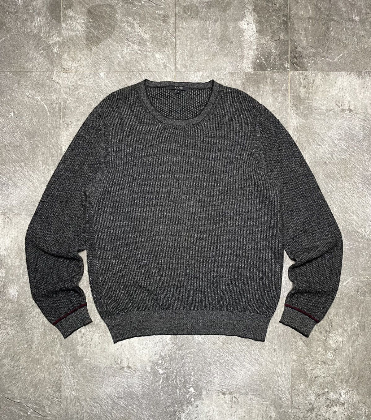 Gucci Gucci Vintage Cashmere Knit Sweater Grey Made In Italy L Size US M / EU 48-50 / 2 - 1 Thumbnail