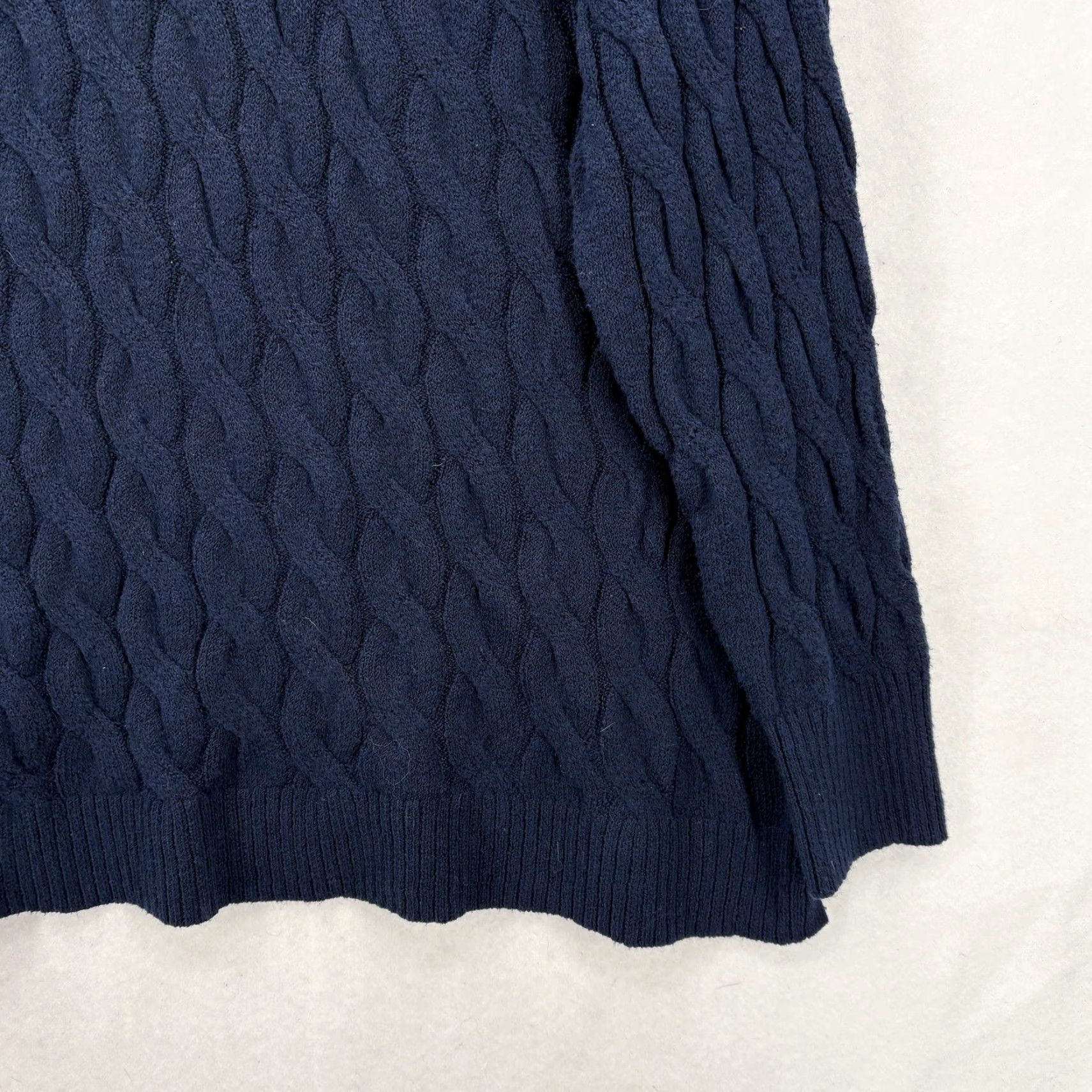 Croft & Barrow Croft & Barrow Sweater Womens 2X Blue Cable Knit Mock Neck Pullover NWT Plus Size XXL / US 16-18 / IT 52-54 - 3 Thumbnail