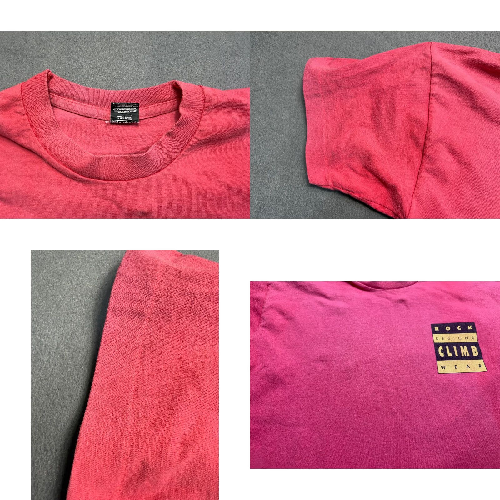 Vintage Rock design climb wear Stone Age Man Screem Stars Pink shirt mens size L Size US L / EU 52-54 / 3 - 8 Thumbnail